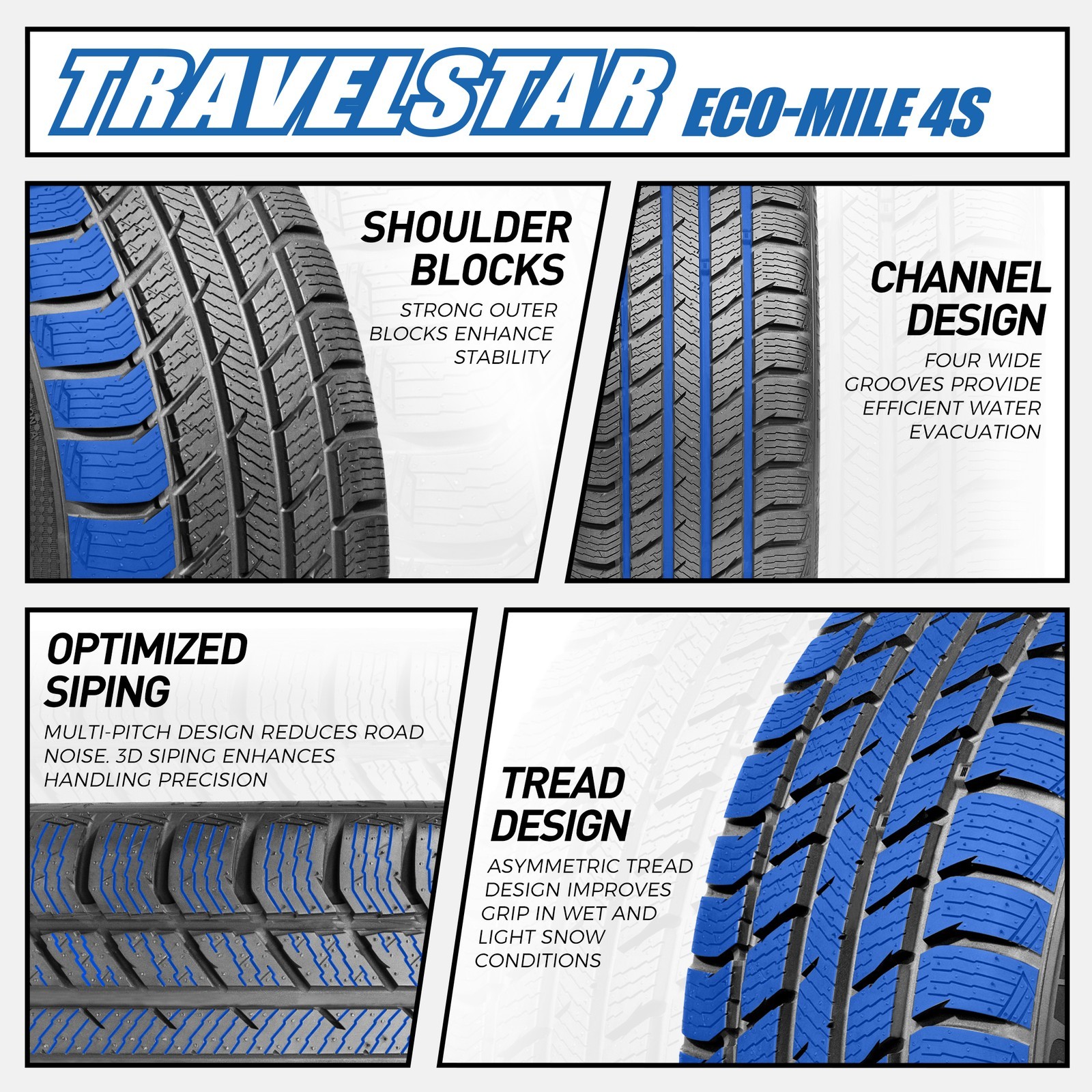 4 Tires Travelstar Eco-Mile 4S 225/50R17 98VXL Ultra High Performance Passenger
