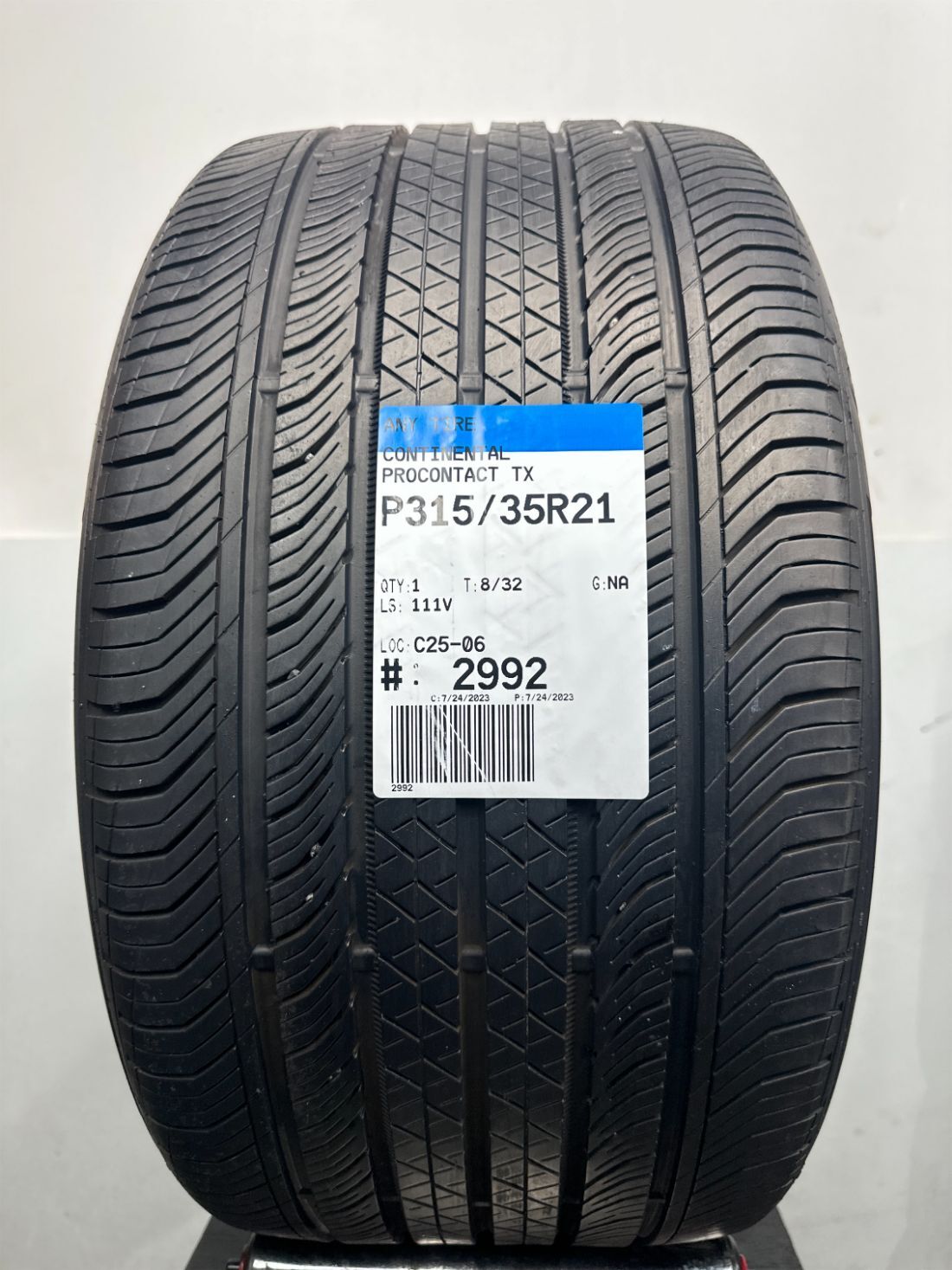 1 Continental ProContact TX Used Tire P315/35R21 3153521 315/35/21 8/32