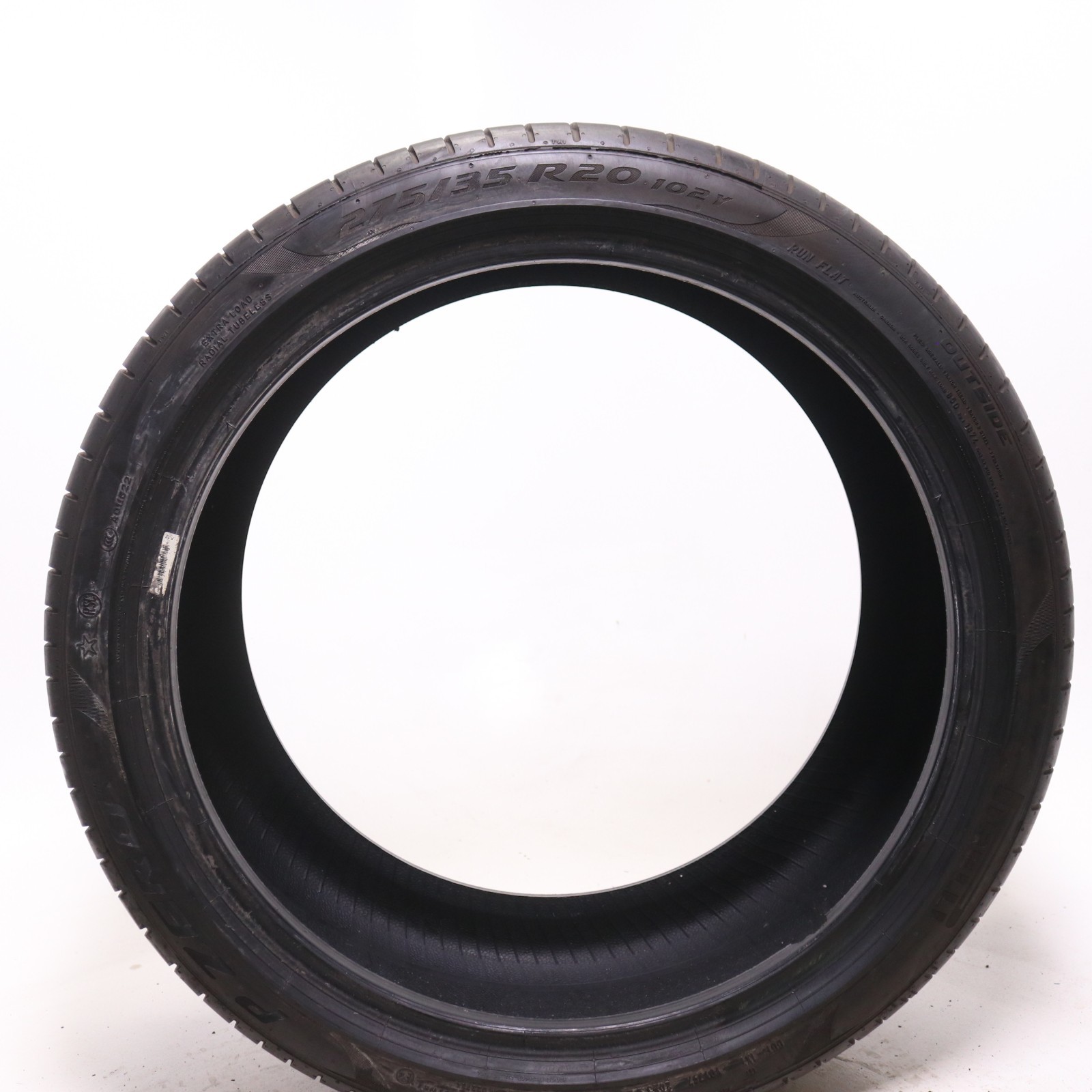 Set of 2 Used 275/35R20 Pirelli P Zero PZ4 Run Flat – 102Y – 6-7/32 No Repairs