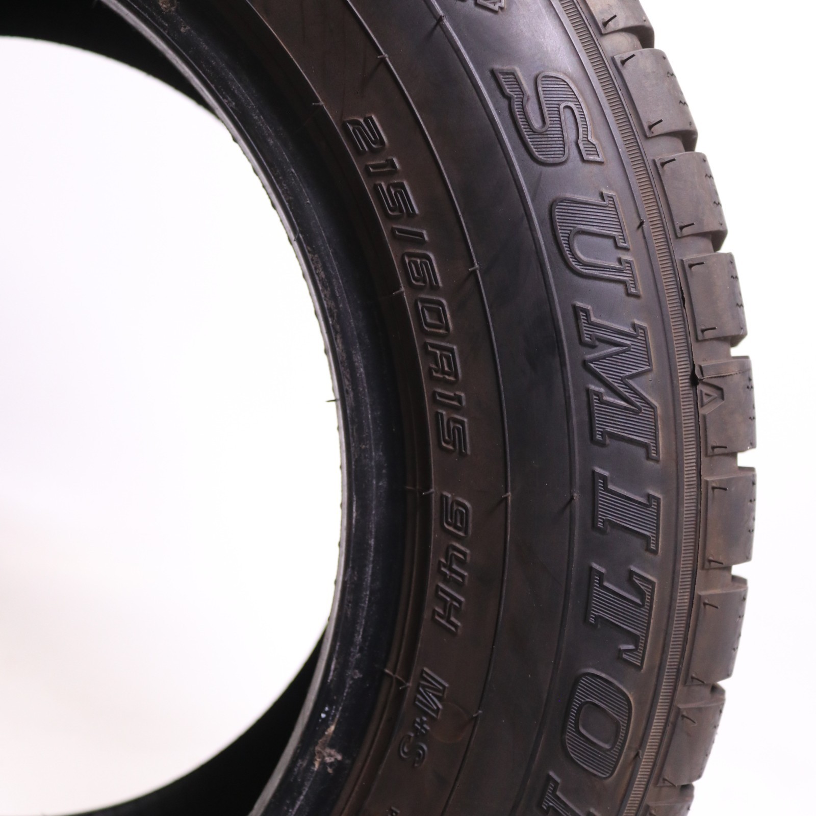 Set of 2 Used 215/60R15 Sumitomo HTR A/S P02 – 94H – 9.5/32 No Repairs