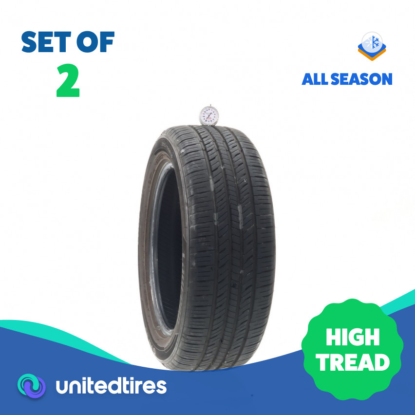 Set of (2) Used 205/55R16 Laufenn G Fit AS 91V – 8/32 (YA92)