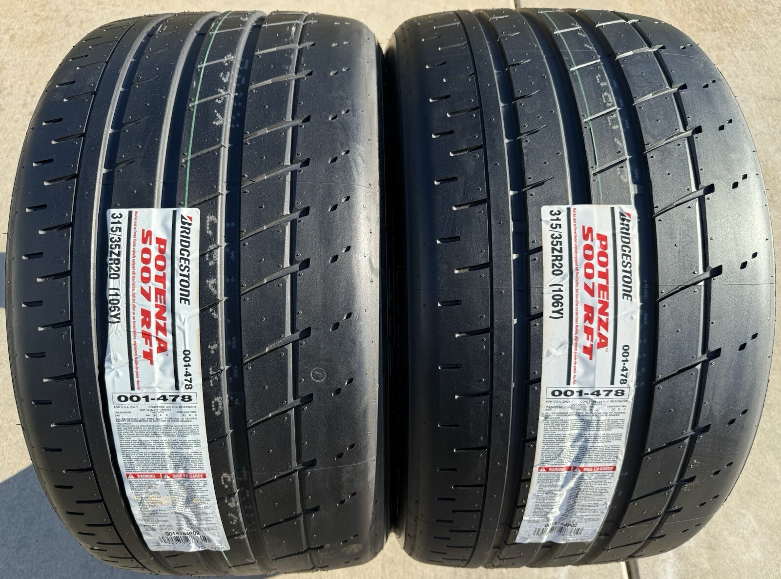 TWO BRAND NEW 315/35ZR20 Bridgestone Potenza S007 RFT Run Flat Tires 3153520