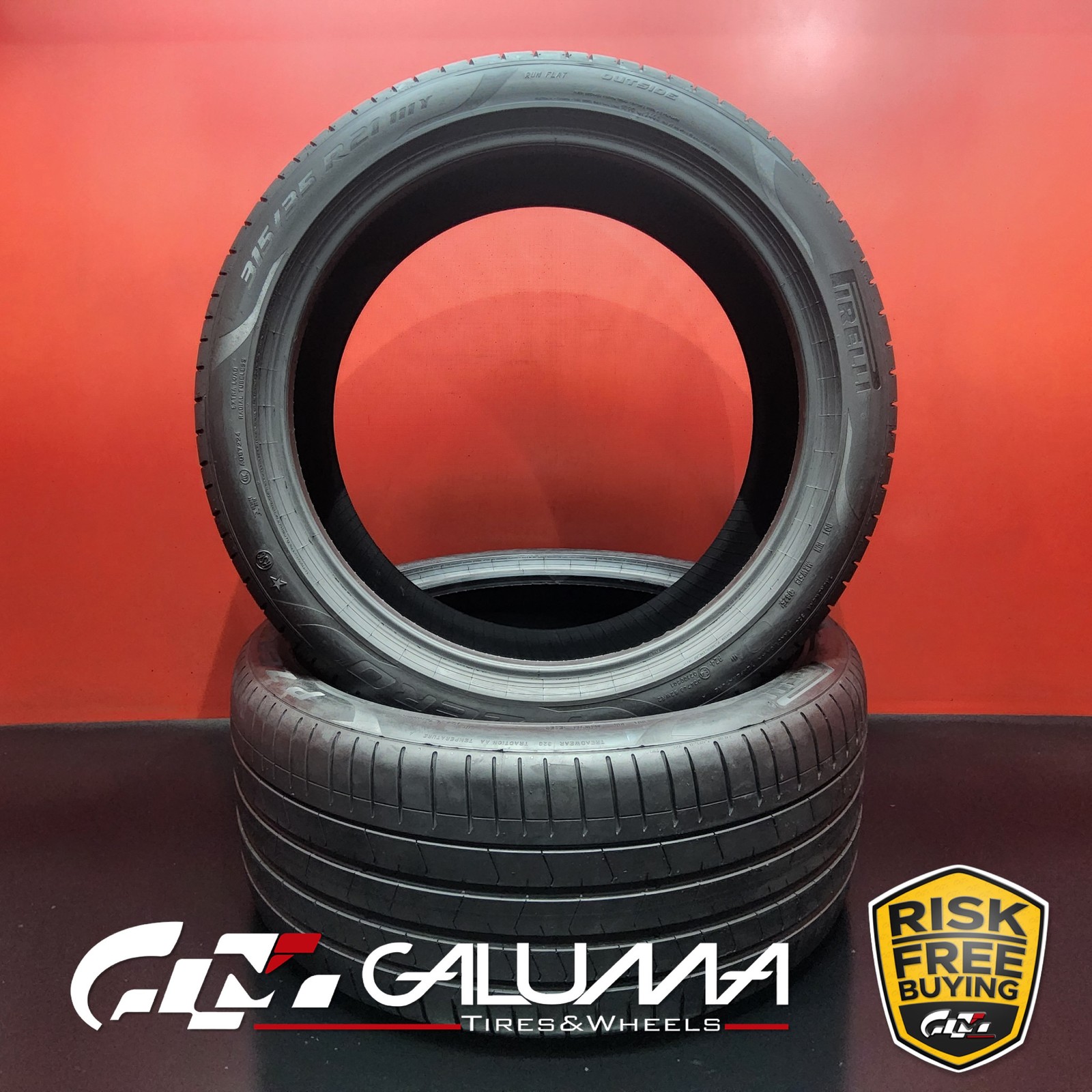 Set of 2 Tires LikeNEW Pirelli P Zero PZ4 Run Flat ★ 315/35R21 315/35/21 #94815