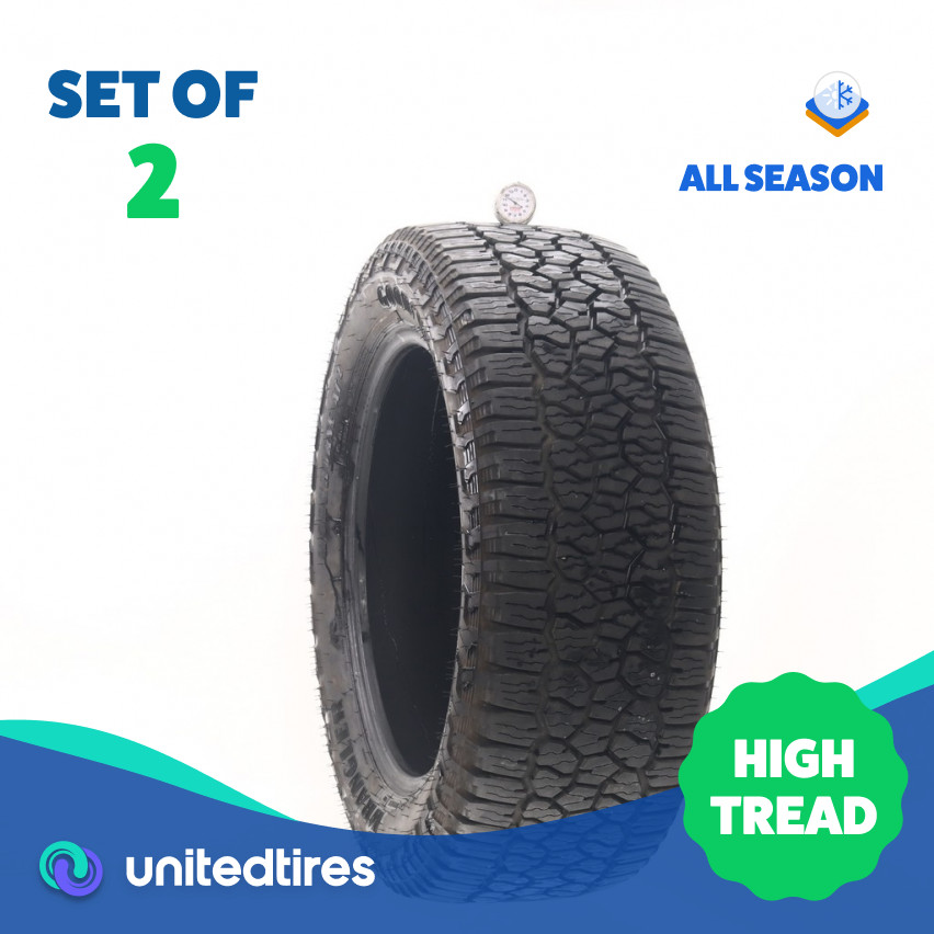 Set of (2) Used 275/55R20 Goodyear Wrangler Workhorse AT 2 117H – 11.5/32