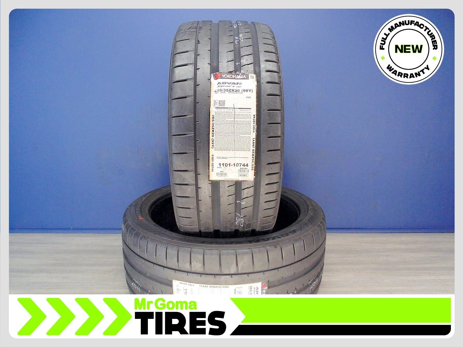 2 265/35ZR20 BRAND NEW YOKOHAMA ADVAN SPORT V107 XL TIRES 99Y 265/35/20 2653520