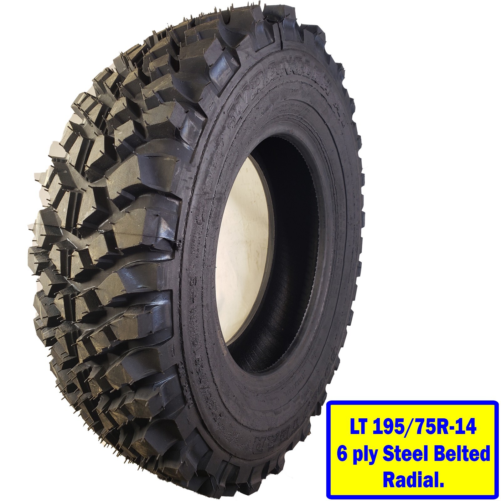 LT 195/75R-14 TIRE 6ply Steel Belted Radial for Demolition Derby / Mini-Truck MT