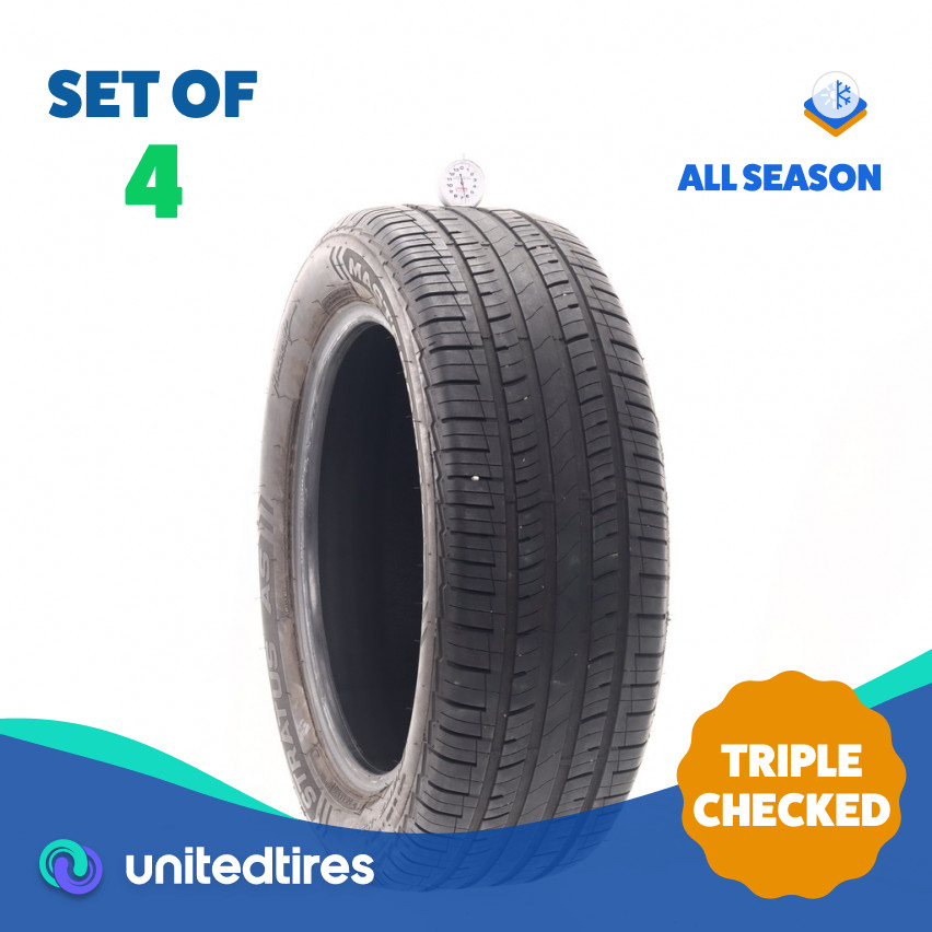 Set of (4) Used 225/55R18 Mastercraft Stratus AS 98H – 6.5-8/32 (18FQL)