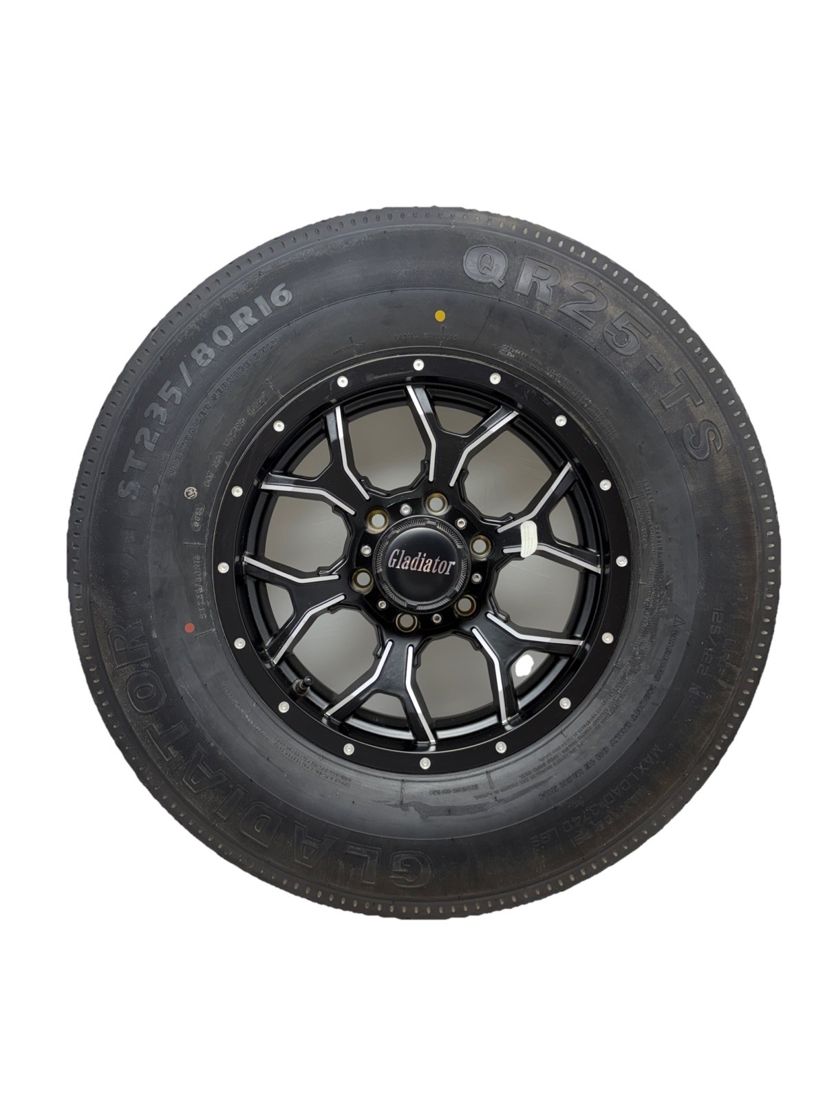 Gladiator RV Trailer 16’’ Aluminum 6 Lug Rim W/QR25-TS Tire ST235/80R16 F/12PLY