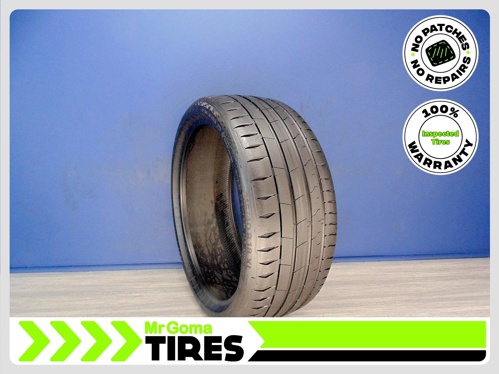 1 CONTINENTAL SPORTCONTACT 7 215/40R18 USED TIRE 7.3/32 TREAD NO PATCH 2154018