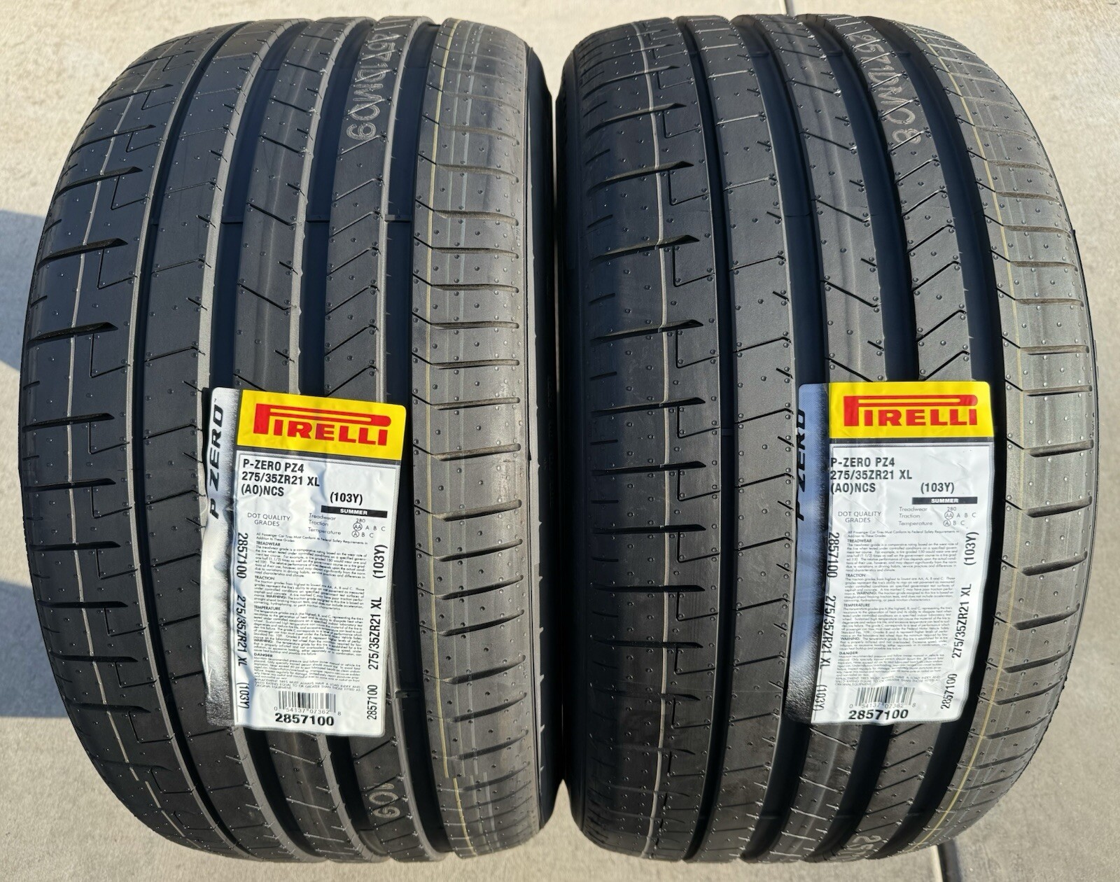 SET of TWO BRAND NEW 275/35ZR21 (103Y) Pirelli P Zero PZ4 Sport PNCS Foam Tires