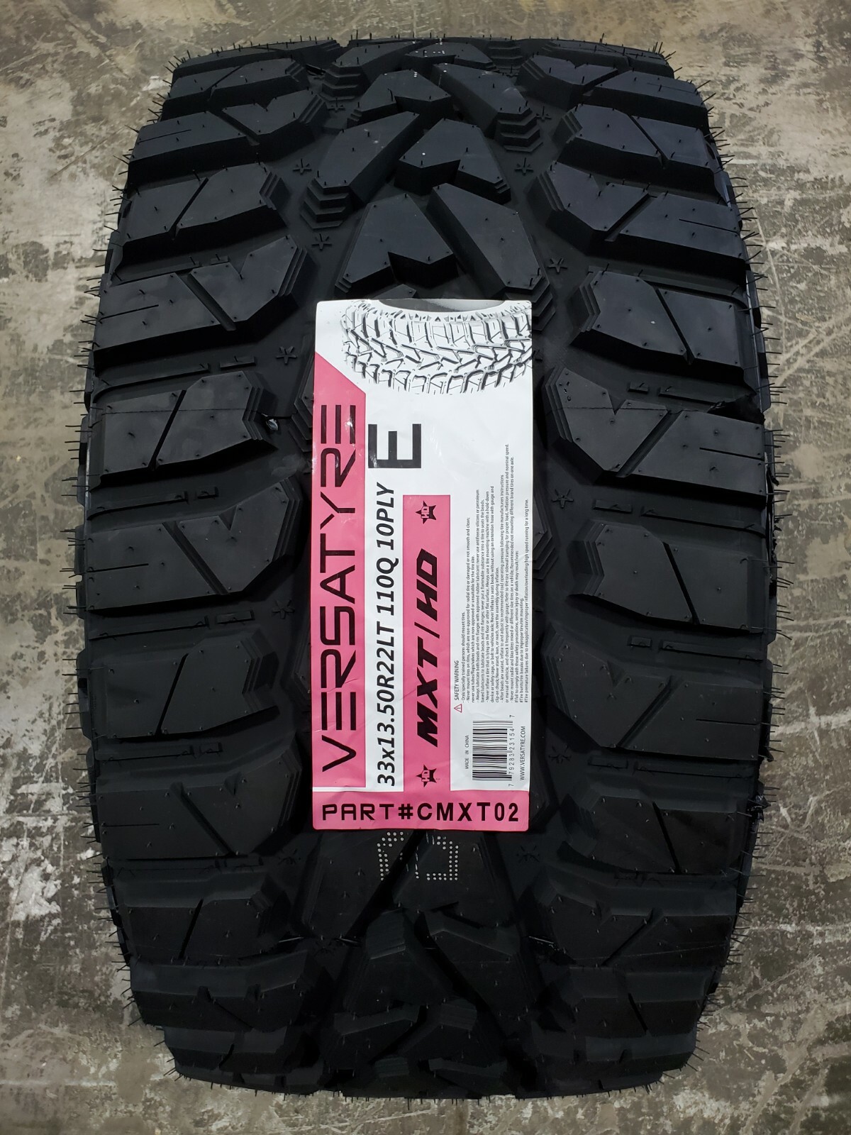 33×13.50R22LT VERSATYRE MXT/HD M/T 110Q 10PLY LOAD E 65PSI