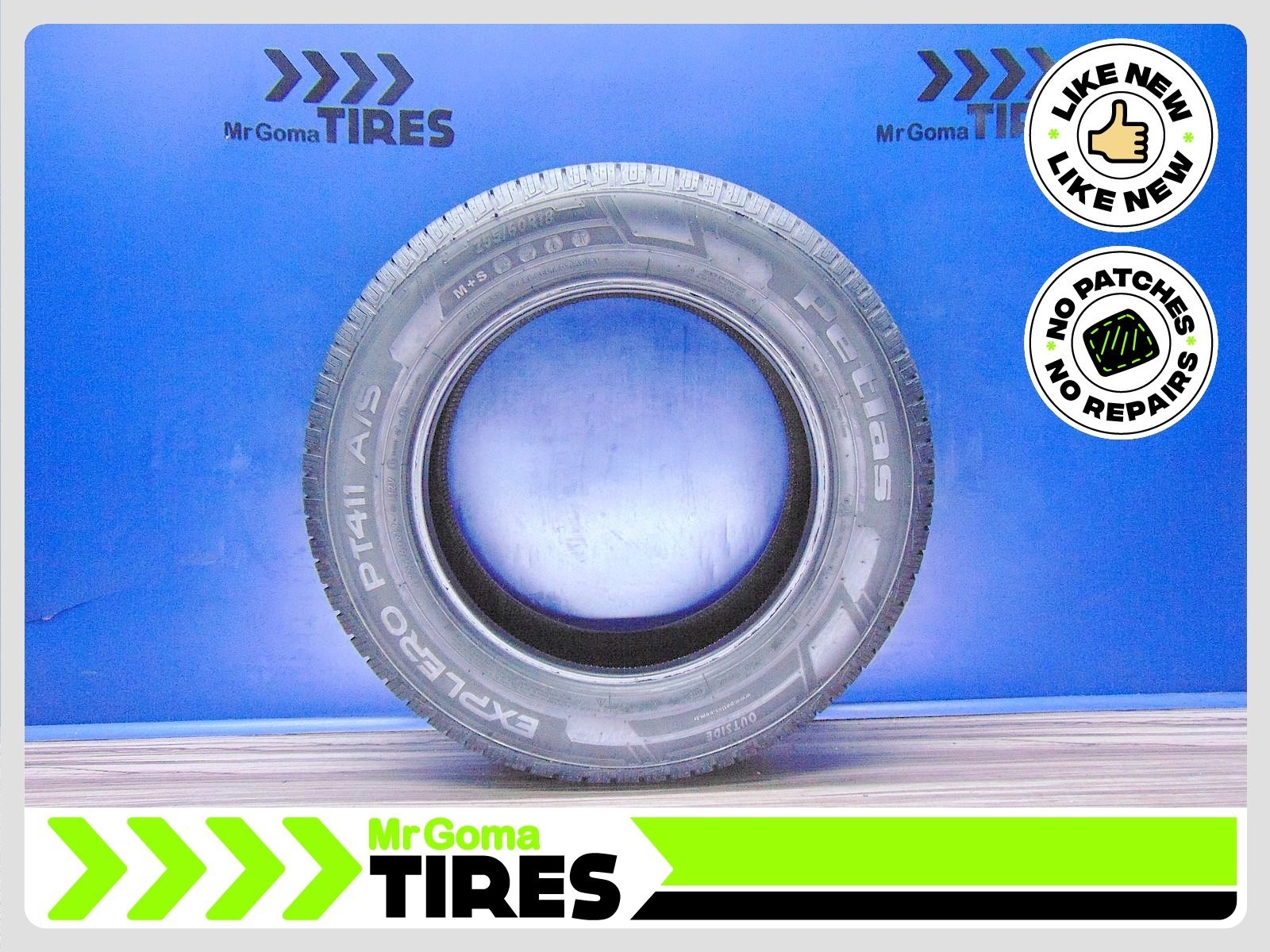 1 PETLAS EXPLERO PT411 A/S 255/60R18 USED 9.0/32 Tread NO PATCH 112V 2556018