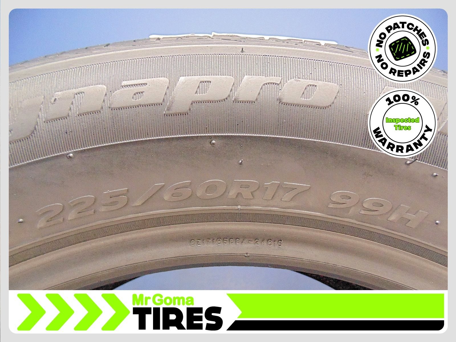 1 HANKOOK DYNAPRO HP2 KONTROL 225/60R17 USED TIRE 7.0/32 TREAD 99H 2256017