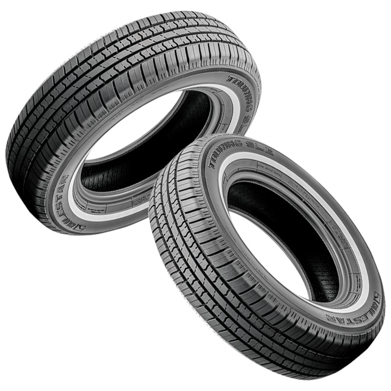 4 Milestar MS775 P205/75R15 97S Tire White Side Wall Classic Vintage All Season
