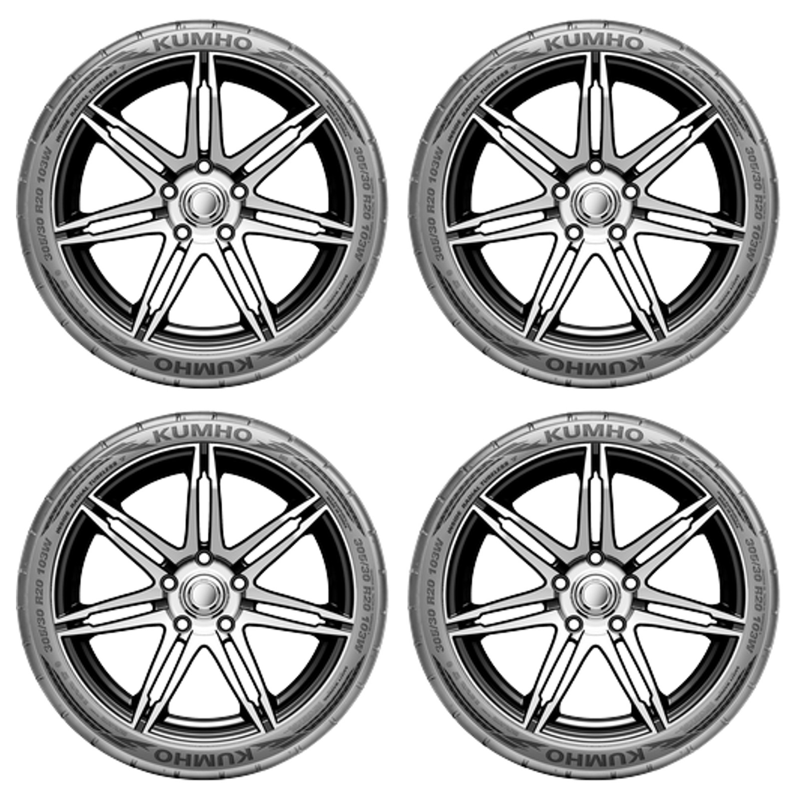 4 New Kumho Ecsta V730 205/50R15 86V Summer Tires 2055015 205 50 15