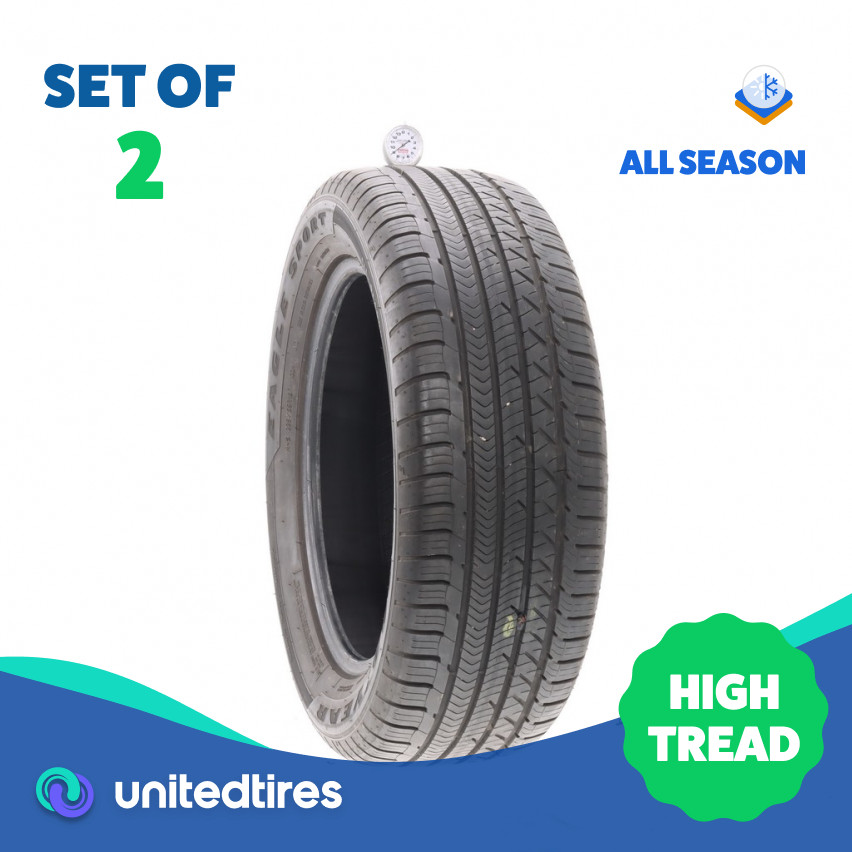 Set of (2) Used 235/55R18 Goodyear Eagle Sport AO 100H – 9/32