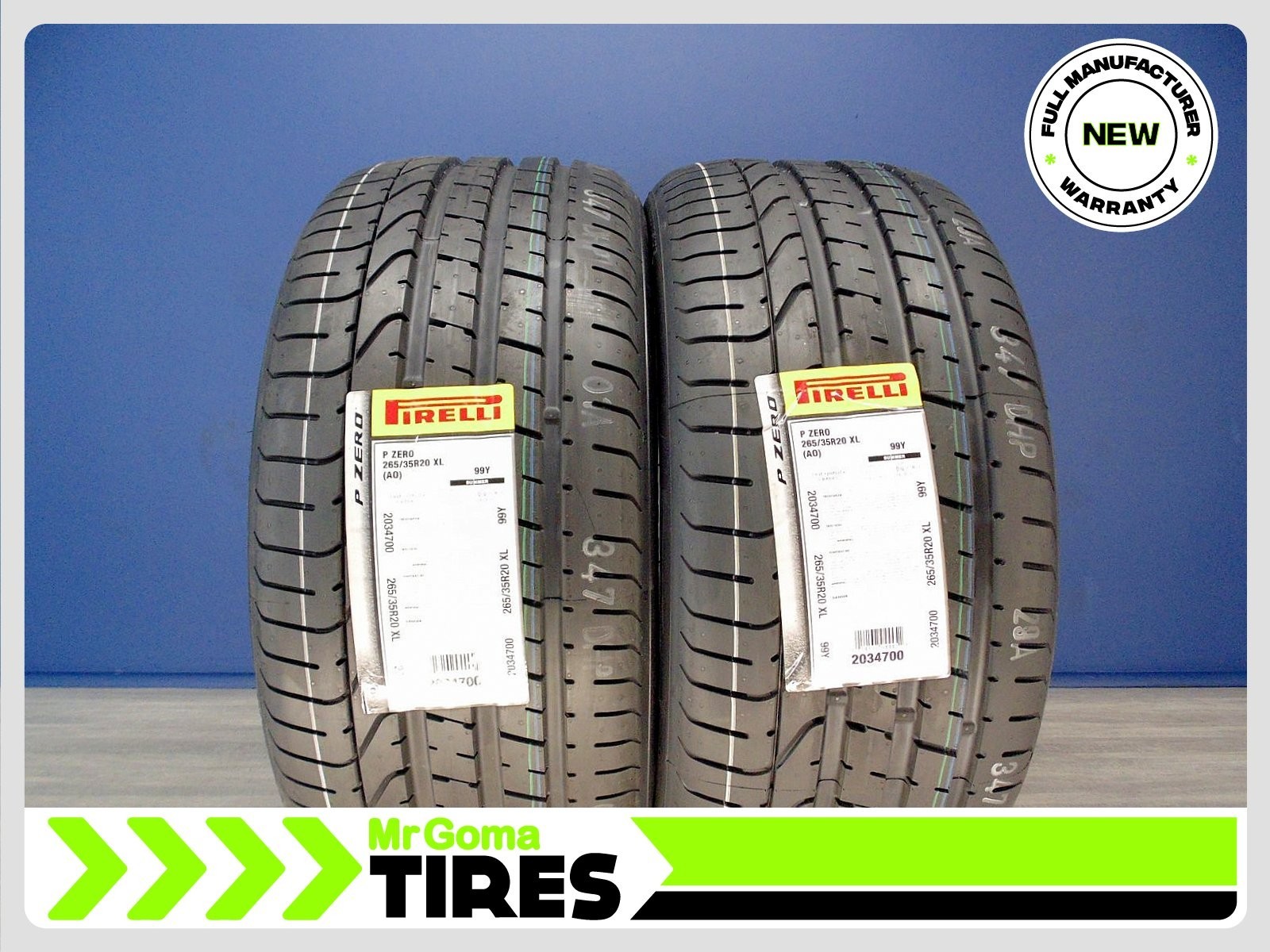 2 BRAND NEW TIRES PIRELLI P ZERO TM AO XL 265/35R20 99Y 2653520