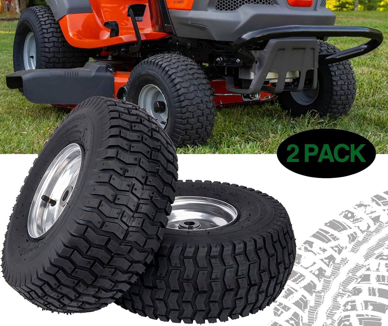 15×6.00-6 Lawn Mower Tire Wheel Assembly Front Tire for John Deere Craftsman