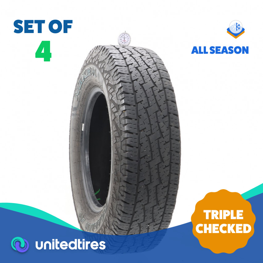 Set of (4) Used LT 235/80R17 Nexen Roadian AT Pro RA8 120/117R – 6.5-7.5/32