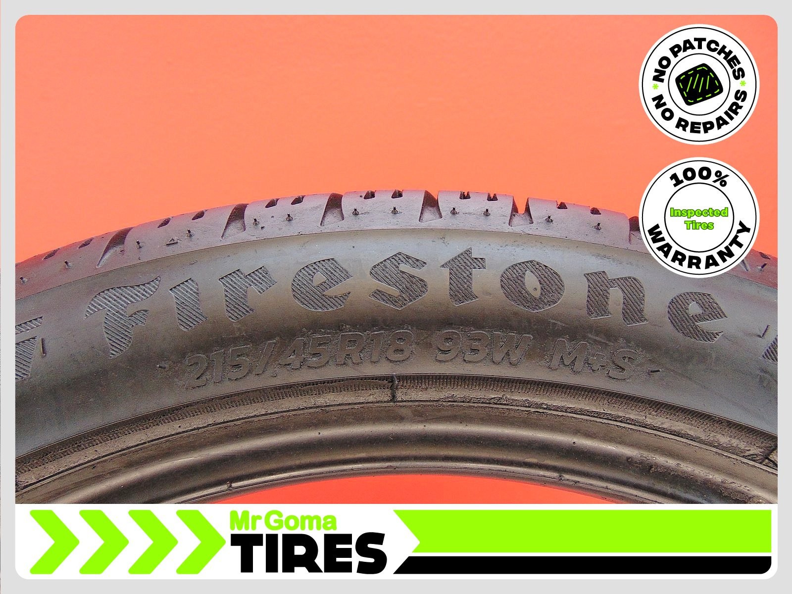 2 FIRESTONE FIREHAWK A/S V2 XL 215/45R18 USED TIRES 8.2/32 TREAD 2154518
