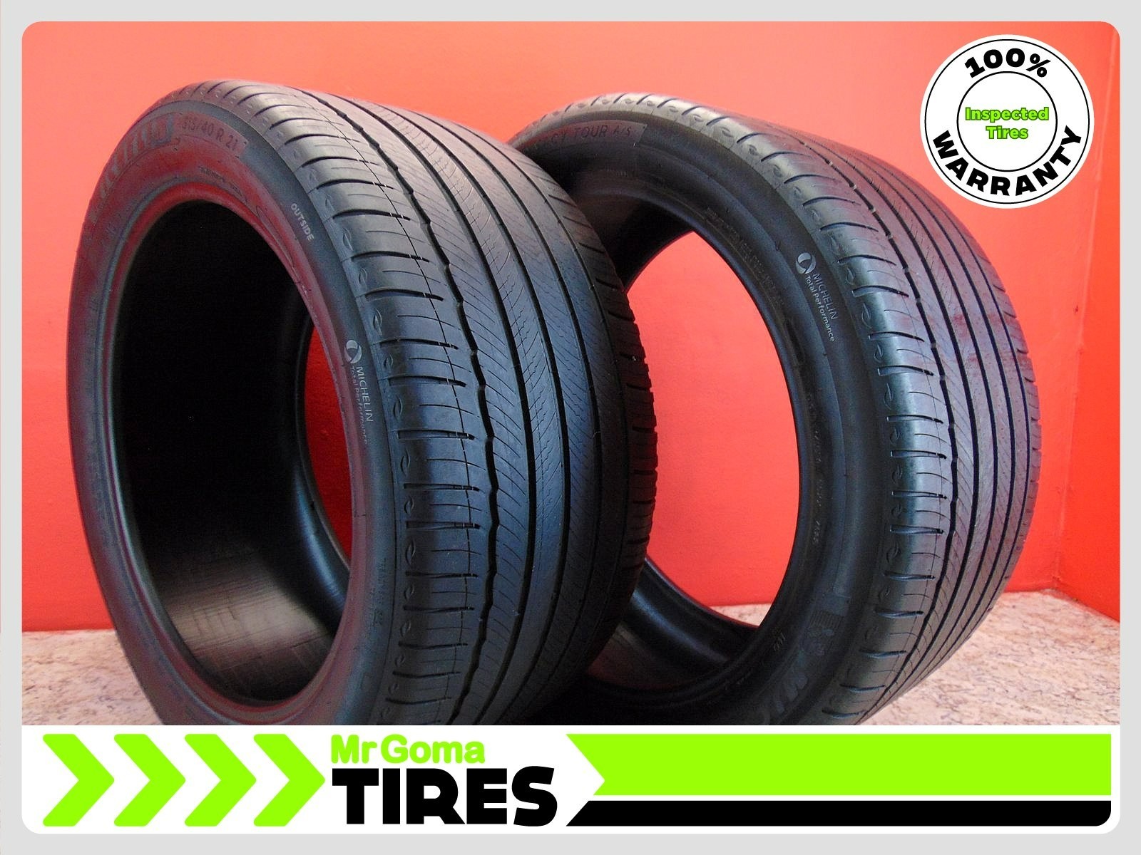 2 USED TIRES MICHELIN PRIMACY TOUR A/S MO 315/40R21 7/32 TREAD 111H 3154021