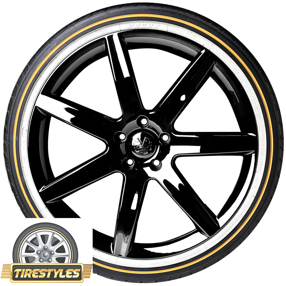 (1) 245/45R19 VOGUE TYRES WHITE/GOLD 245 45 19 TIRE