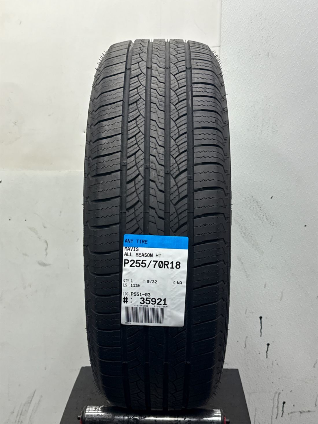 1 Used P255/70R18 Mavis All Season HT 113 H – 9/32