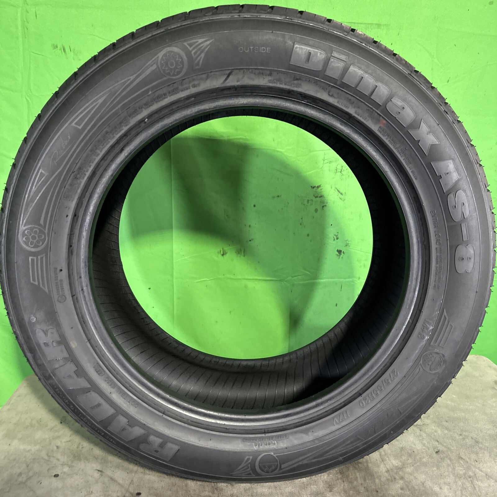 Single,Used-275/55R20 Radar Dimax AS-8 117V 9/32 DOT 4822