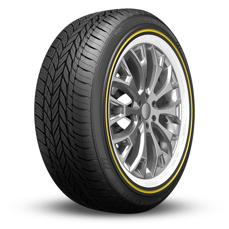 1 Vogue Custom Built Gold Stripe+White Sidewall 225/50R17 98V 60K MILE Warranty