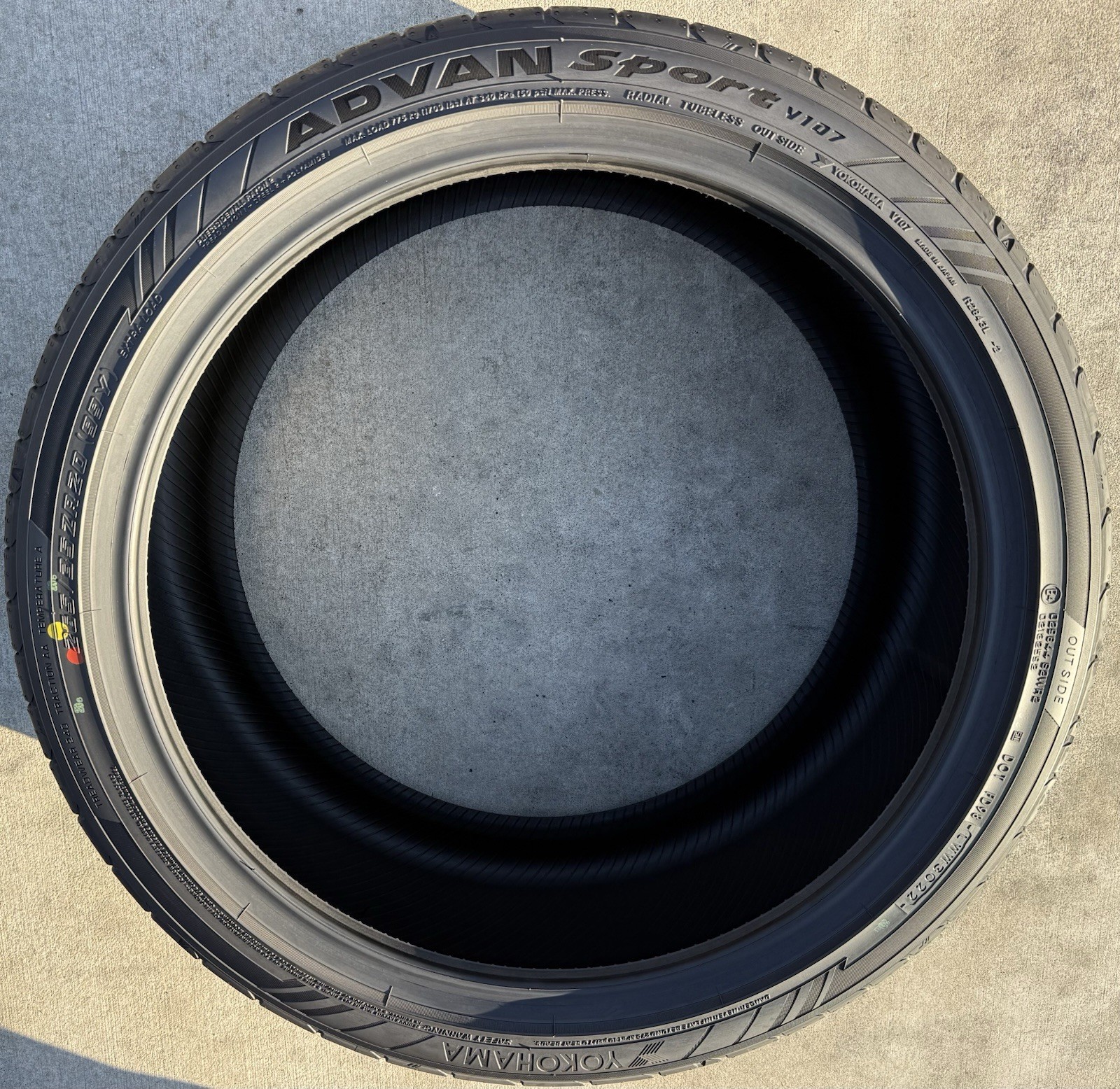 TWO BRAND NEW 265/35ZR20 Yokohama ADVAN Sport V107 Tires Like Michelin Pilot 4S!