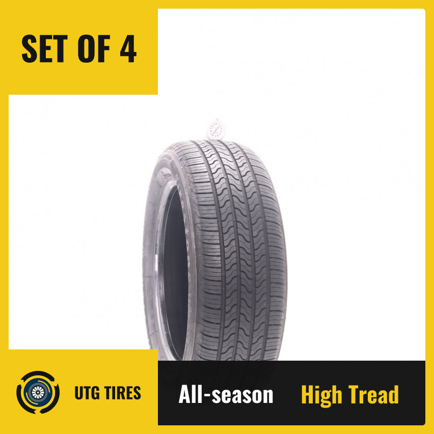 Set of (4) Used 215/55R17 Firestone All Season (Firestone) 94V – 8.5/32