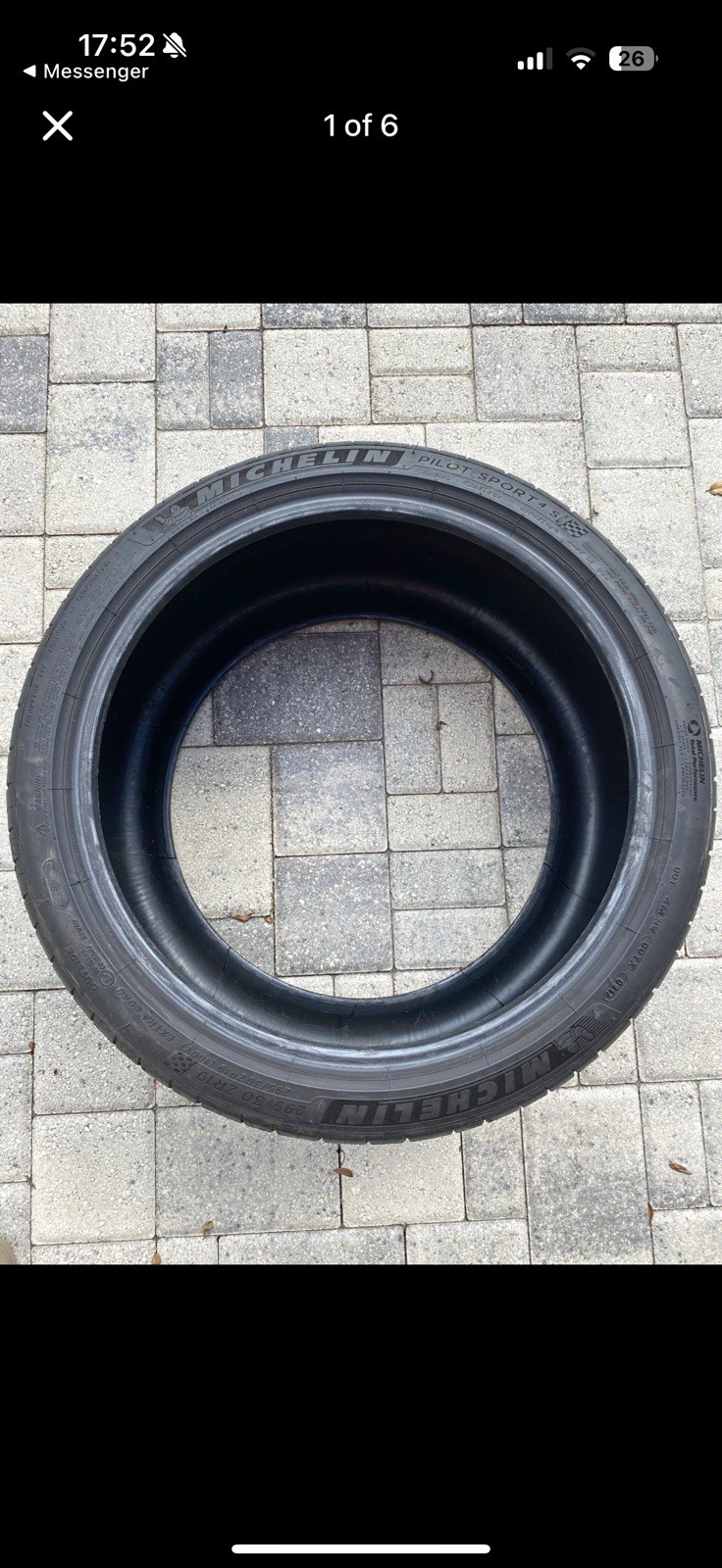 1 Michelin Pilot Sport 4s 295 30 ZR19 NO REPAIRS or DAMAGE (70% tread left)