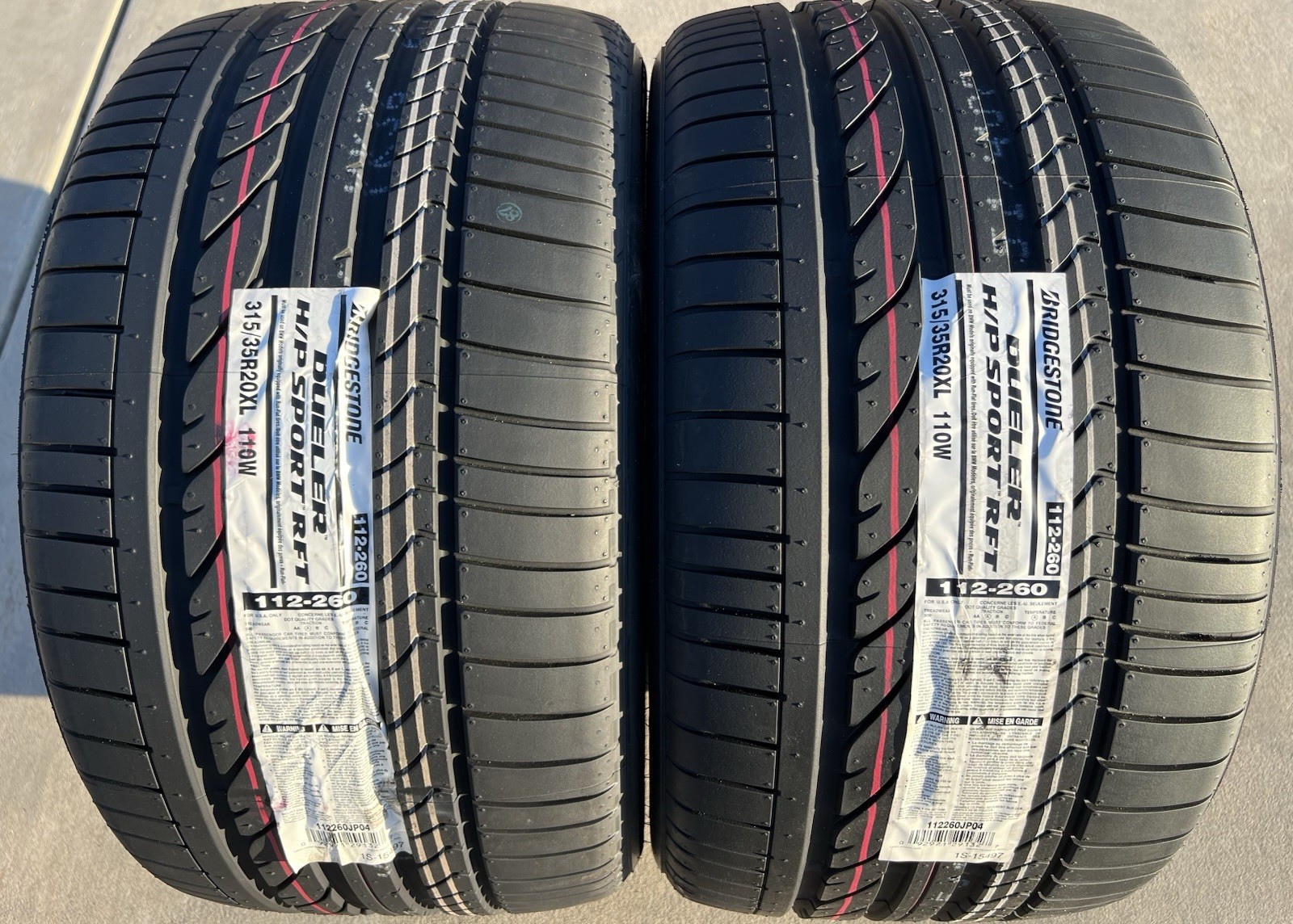 4X NEW Bridgestone Dueler H/P Sport RFT BMW Run Flat 2X 275/40R20 & 2X 315/35R0