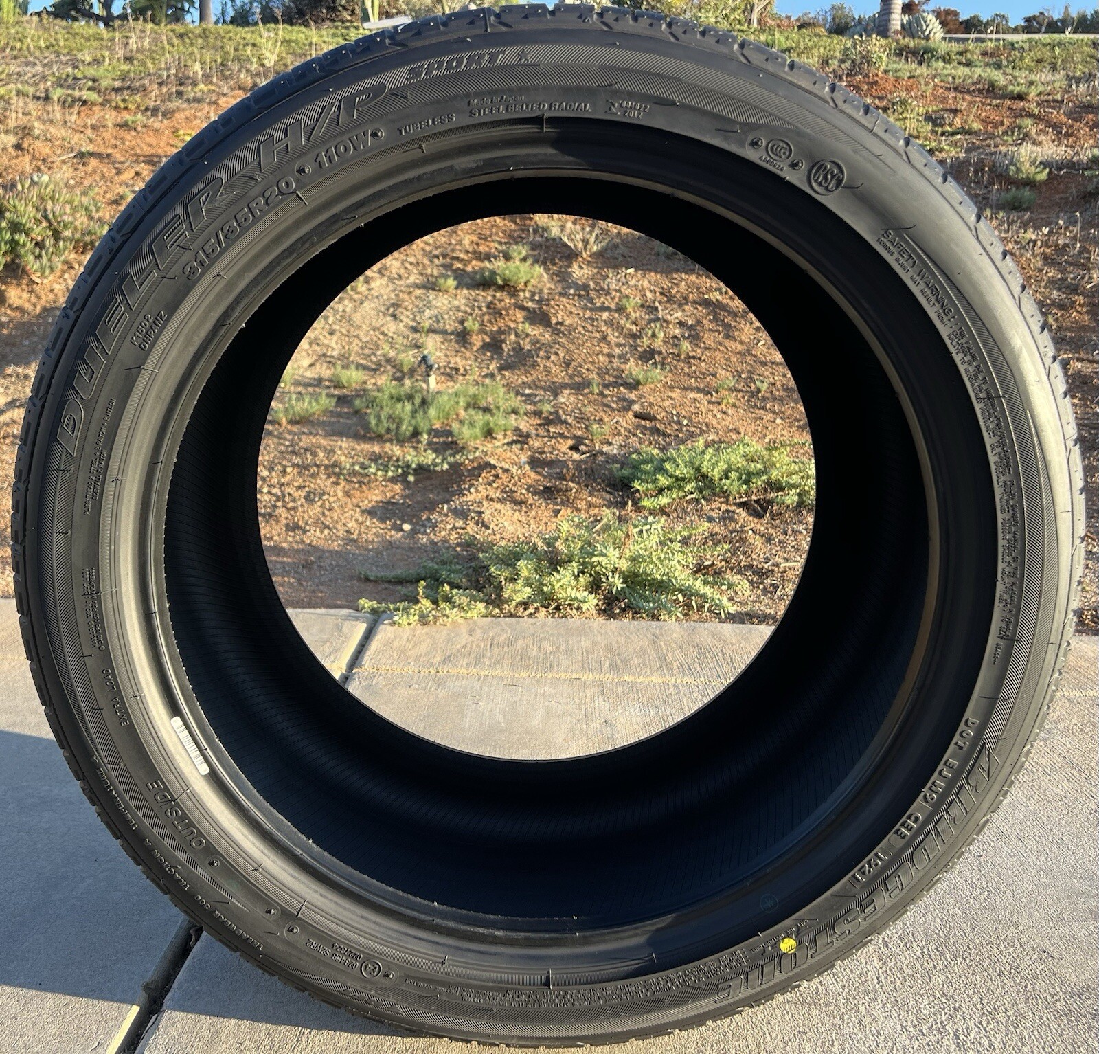 ONE NEW 315/35R20 110W Bridgestone Dueler H/P HP Sport RFT Run Flat BMW Tire
