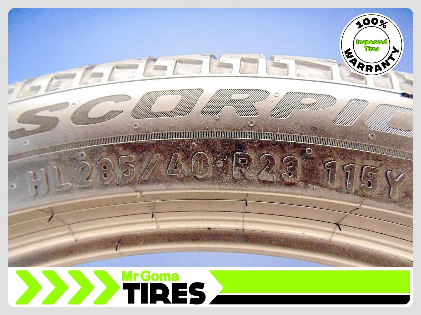 1 PIRELLI SCORPION MS LR PNCS XL HL285/40R23 USED TIRE 7.3/32 TREAD 115Y 2854023