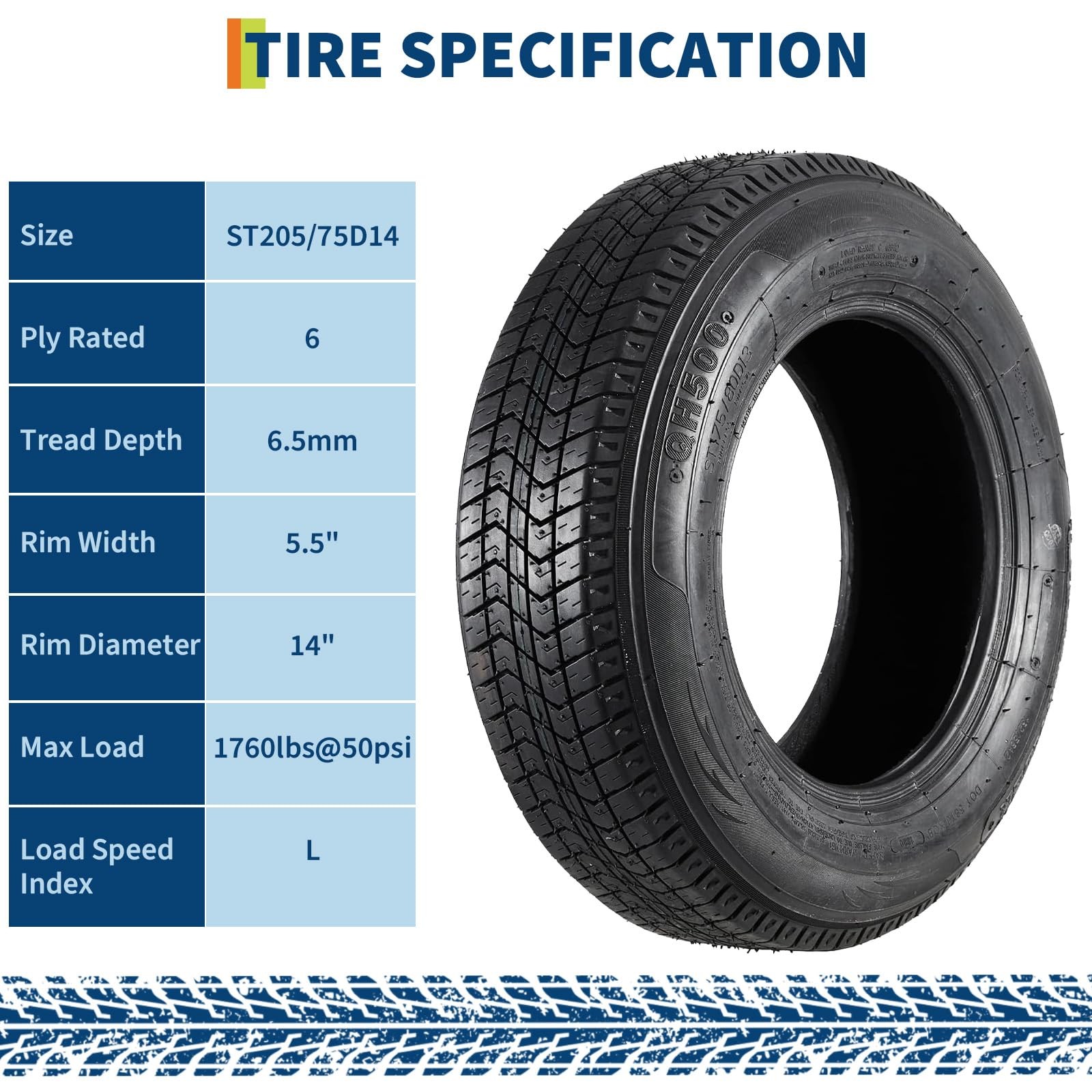 ⭐4 Pack Tires ST 205/75D14 205-75-14 205/75/14 Load Range C 6 Ply Trailer Tires