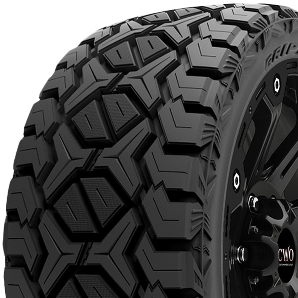 (QTY 4) 33×12.50R22LT Gripmax MaxGrip R/T 114Q LRF Black Wall Tires