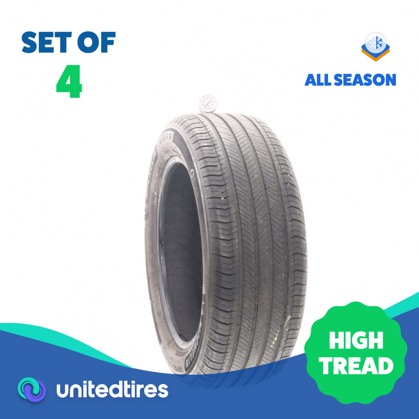 Set of (4) Used 245/55R19 Michelin Primacy All Season 103H – 8.5-9.5/32