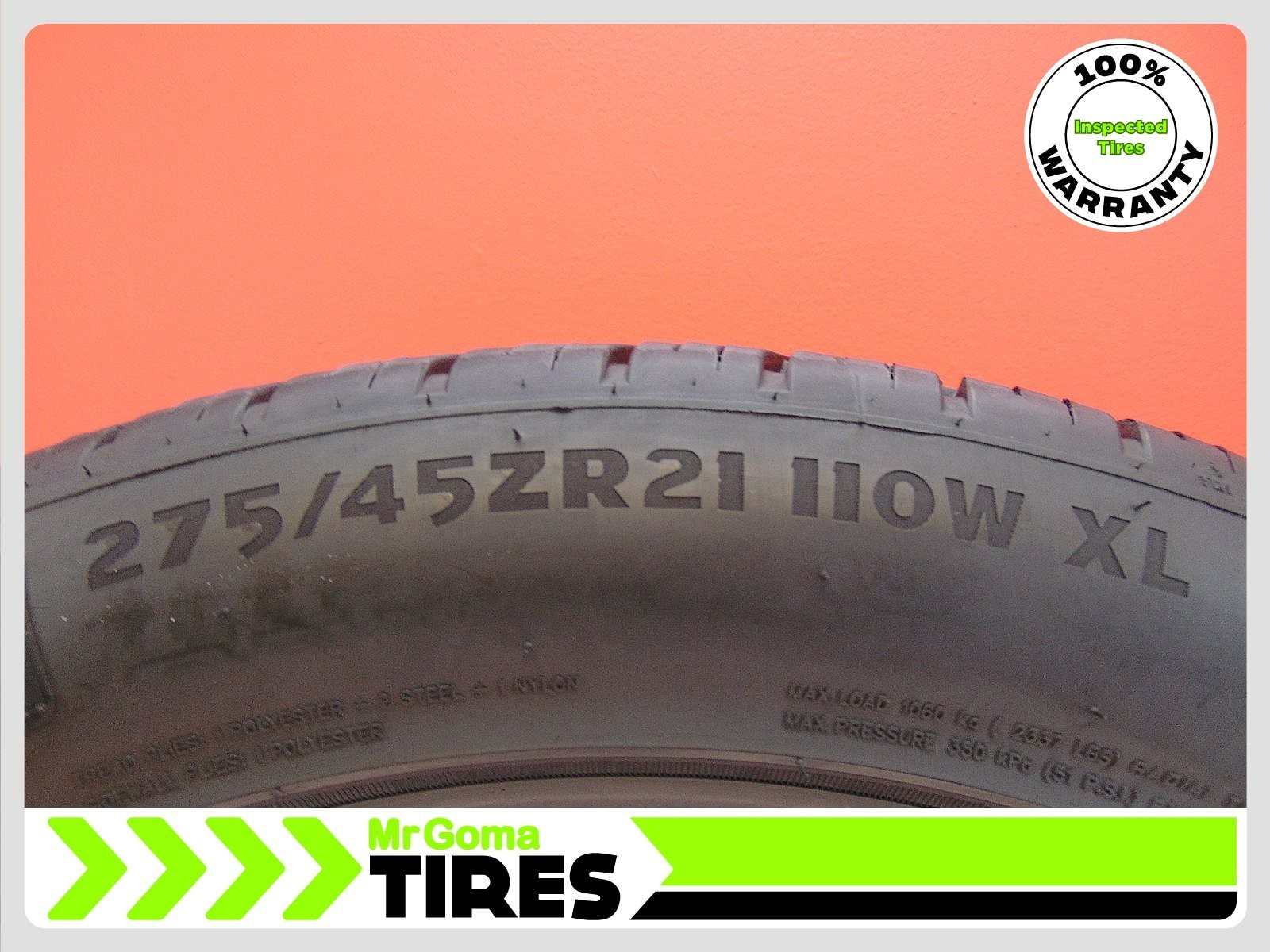 2 ADVANTA HP Z-02 ALL SEASON ECOSAFE XL 275/45ZR21 USED TIRES 8.2/32 TREAD 110W