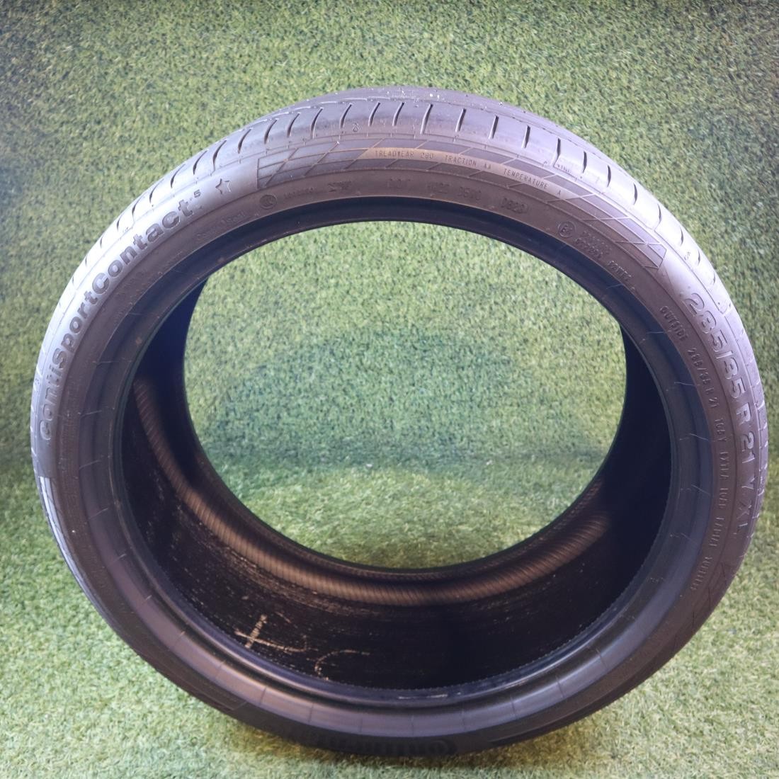 PAIR 285 35 21 Continental ContiSport Contact 5 60% Tread 5/32 105Y #26978