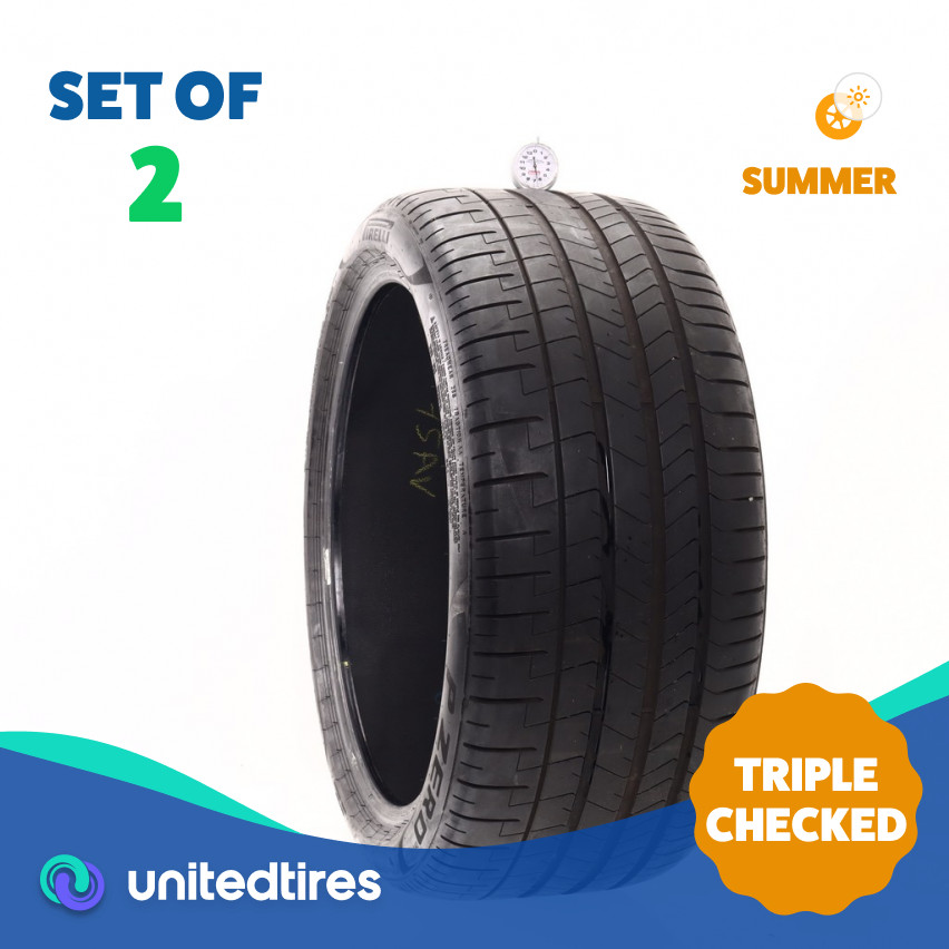 Set of (2) Used 285/35R21 Pirelli P Zero PZ4 105Y – 6.5/32
