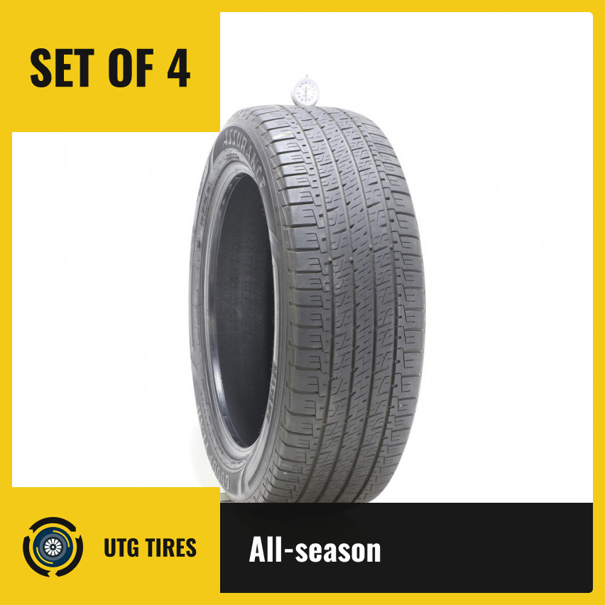Set of (4) Used 235/55R19 Goodyear Assurance MaxLife 101V – 6.5-7/32