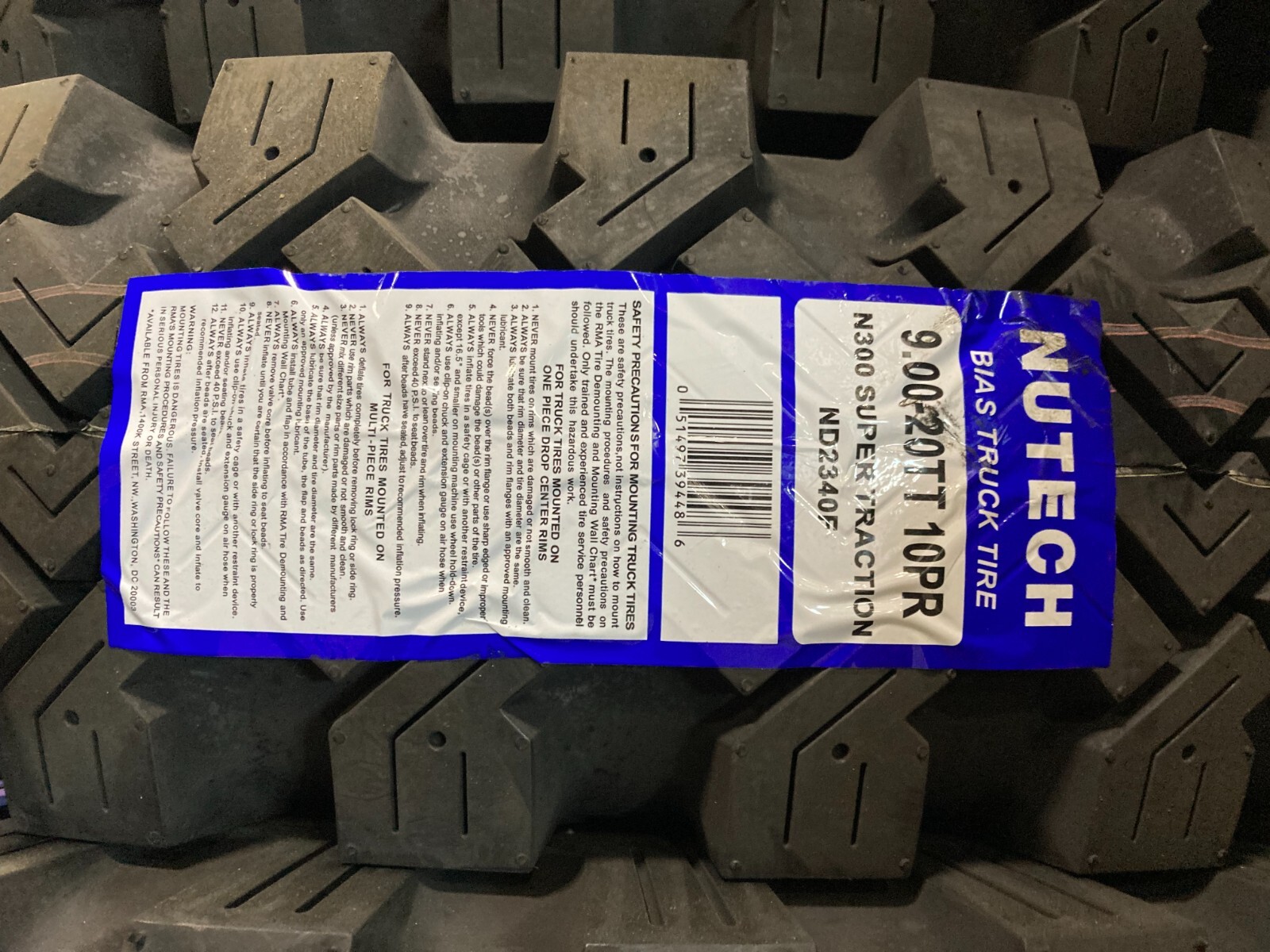 6 New Bias Tires 9.00 20 NUTECH 2 Highway Fronts & 4 Mud Snow Traction Rears