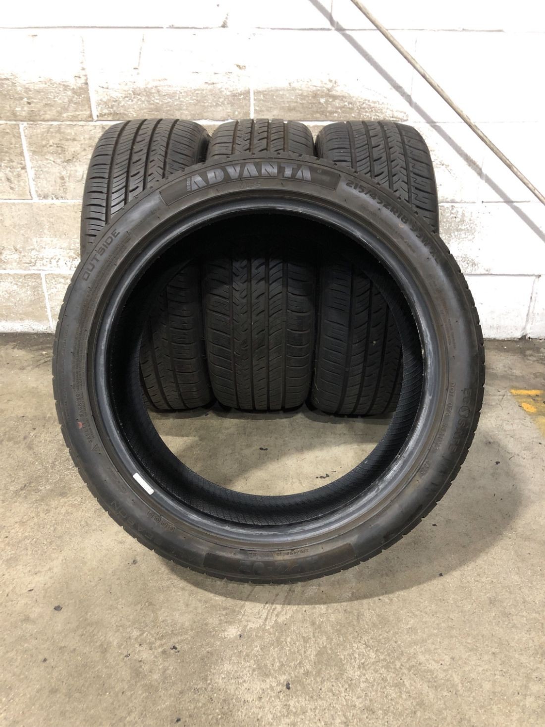 4x P215/45R18 Advanta HPZ-02 ALL SEASON 9/32 93 W Used Tires 2154518