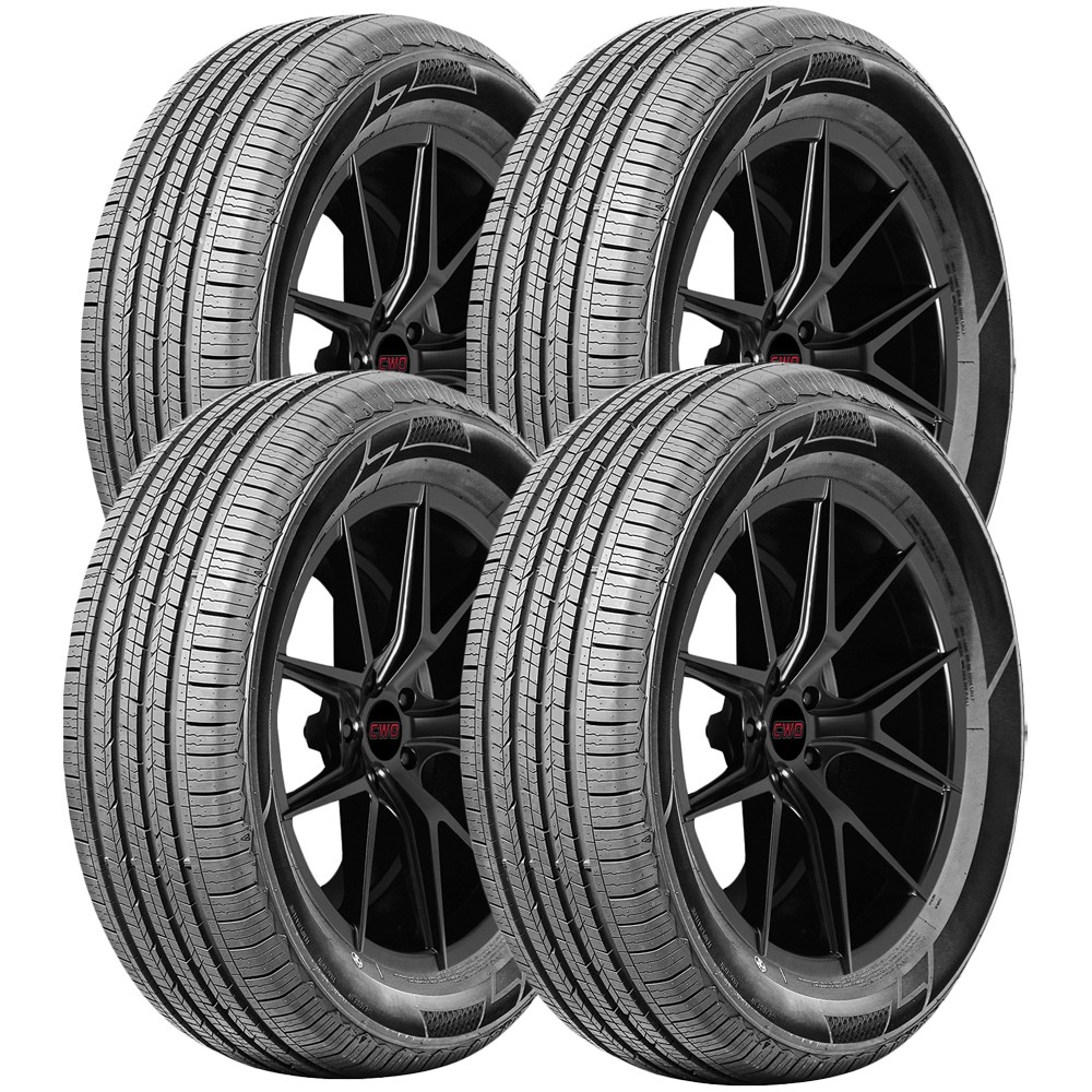 (QTY 4) 165/60R14 Lanvigator Fastone 75H SL Black Wall Tires