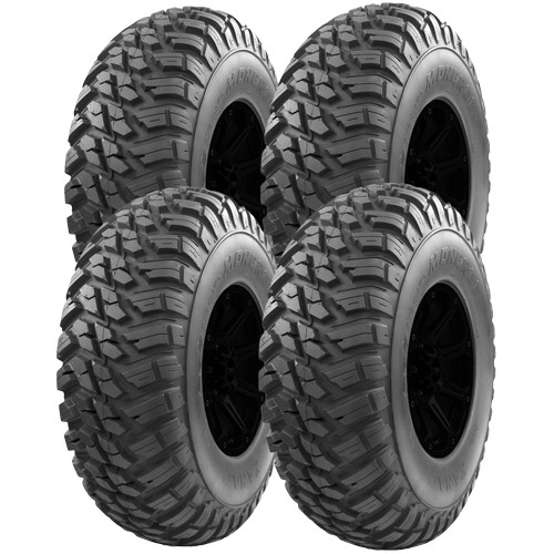(QTY 4) 27X9.00R12 Kanati Mongrel 71 Load E Black Wall Tires
