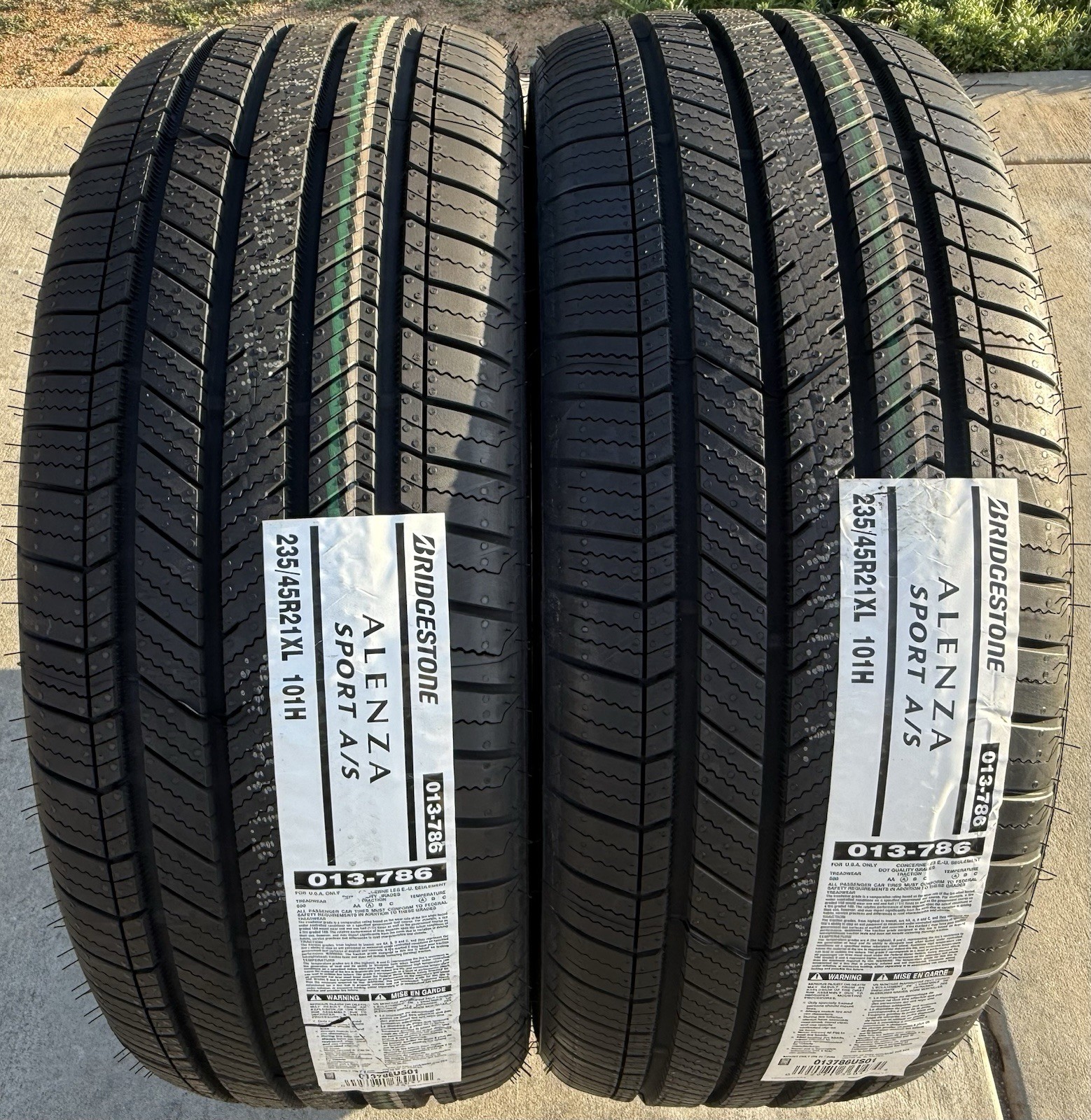 FOUR BRAND NEW 235/45R21 101H Bridgestone Alenza Sport A/S All Season Tires