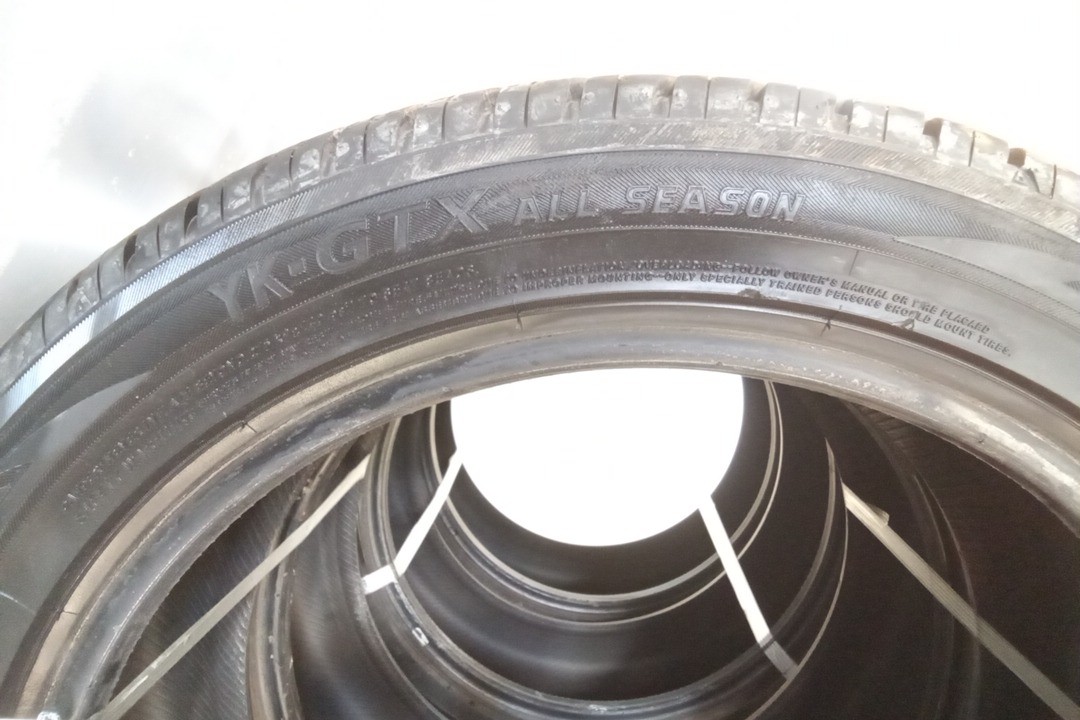 Set of 4 Used 235/45R18 YOKOHAMA YK-GTX ALL SEASON Tires w/ 11/32 Tread