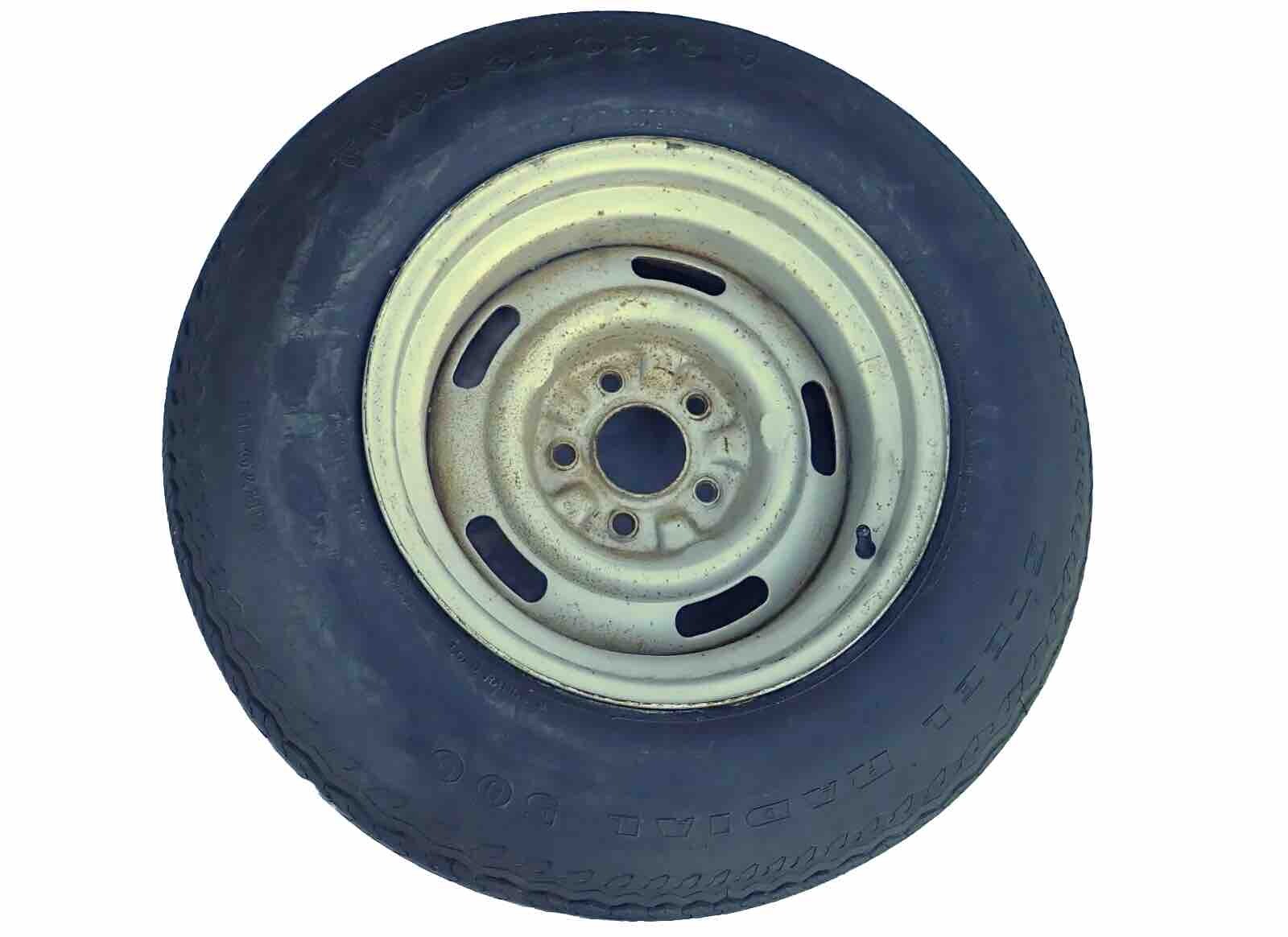 GM 15×8 Rally Wheel Firestone GR70-15 Steel Radial 500 Tire 70s Corvette OEM