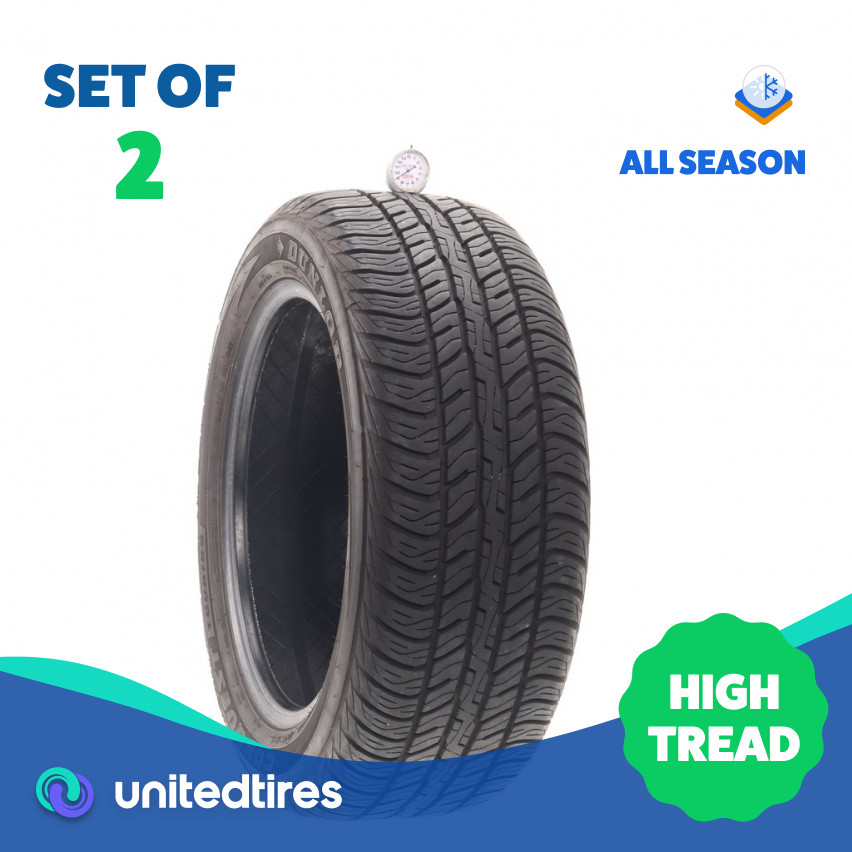 Set of (2) Used 235/55R18 Dunlop Conquest Touring 104V – 9/32